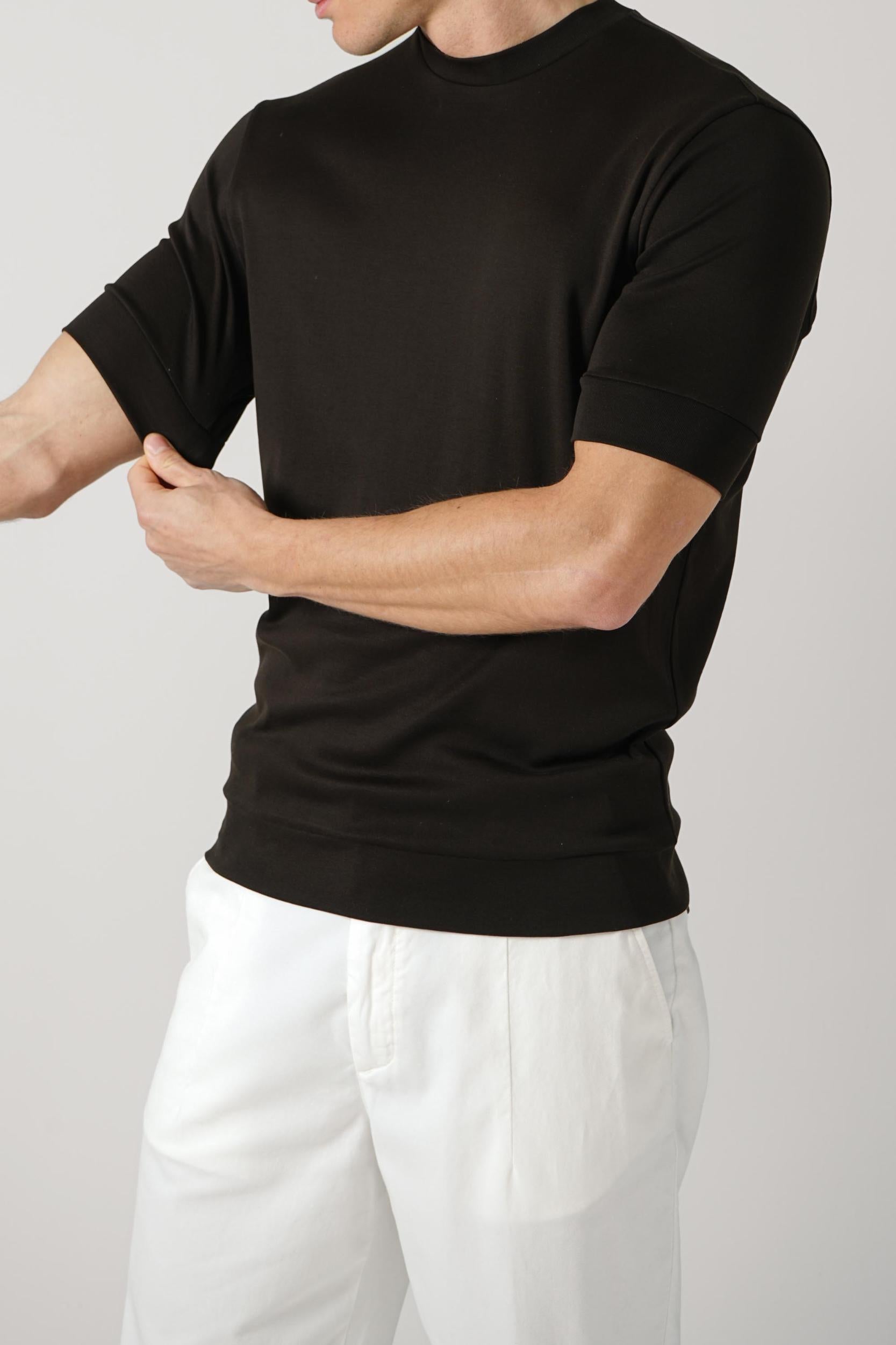 Stefan Brandt 100% Urpima Sea Island T-Shirt Choco