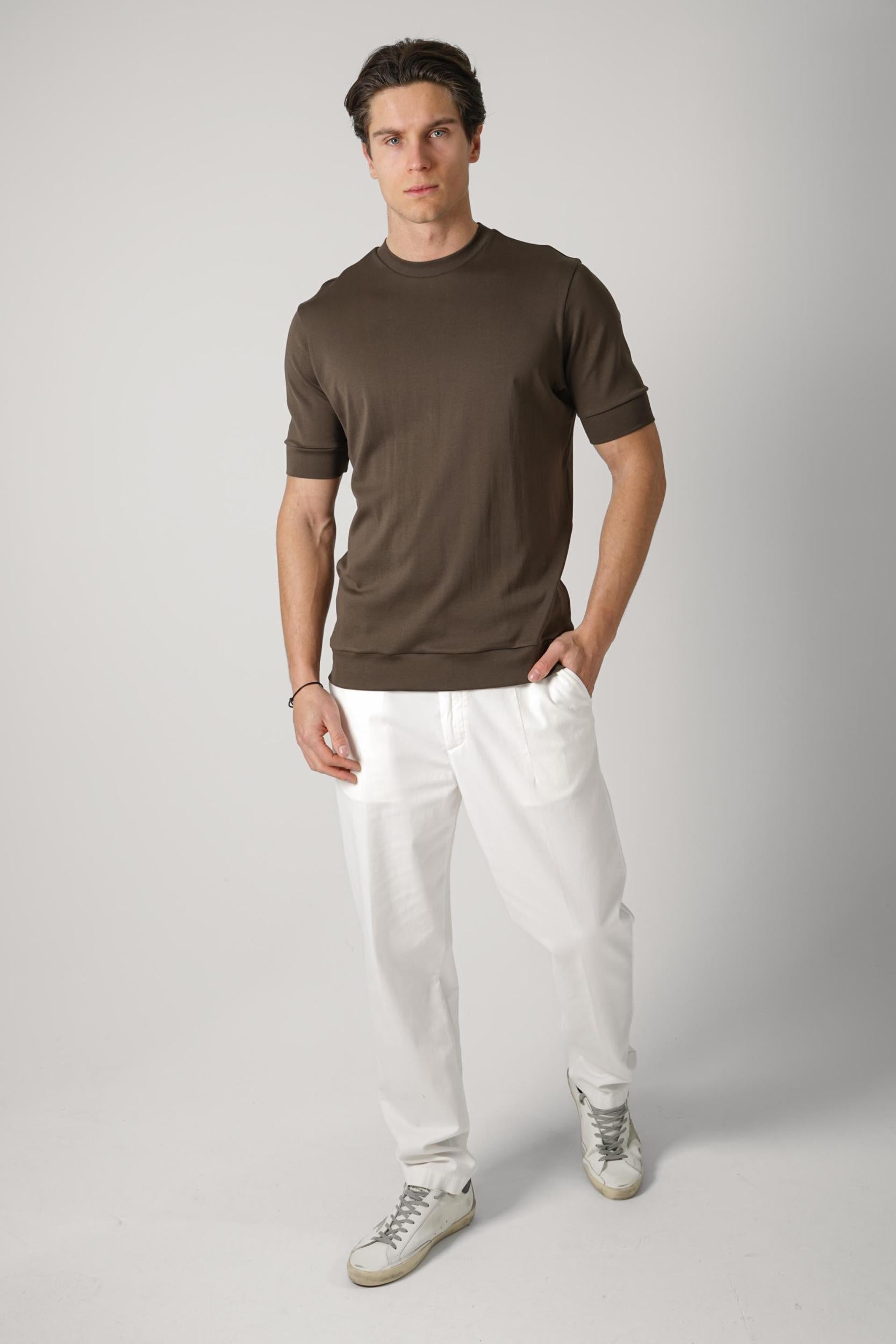 Stefan Brandt 100% Urpima Sea Island T-Shirt Fango