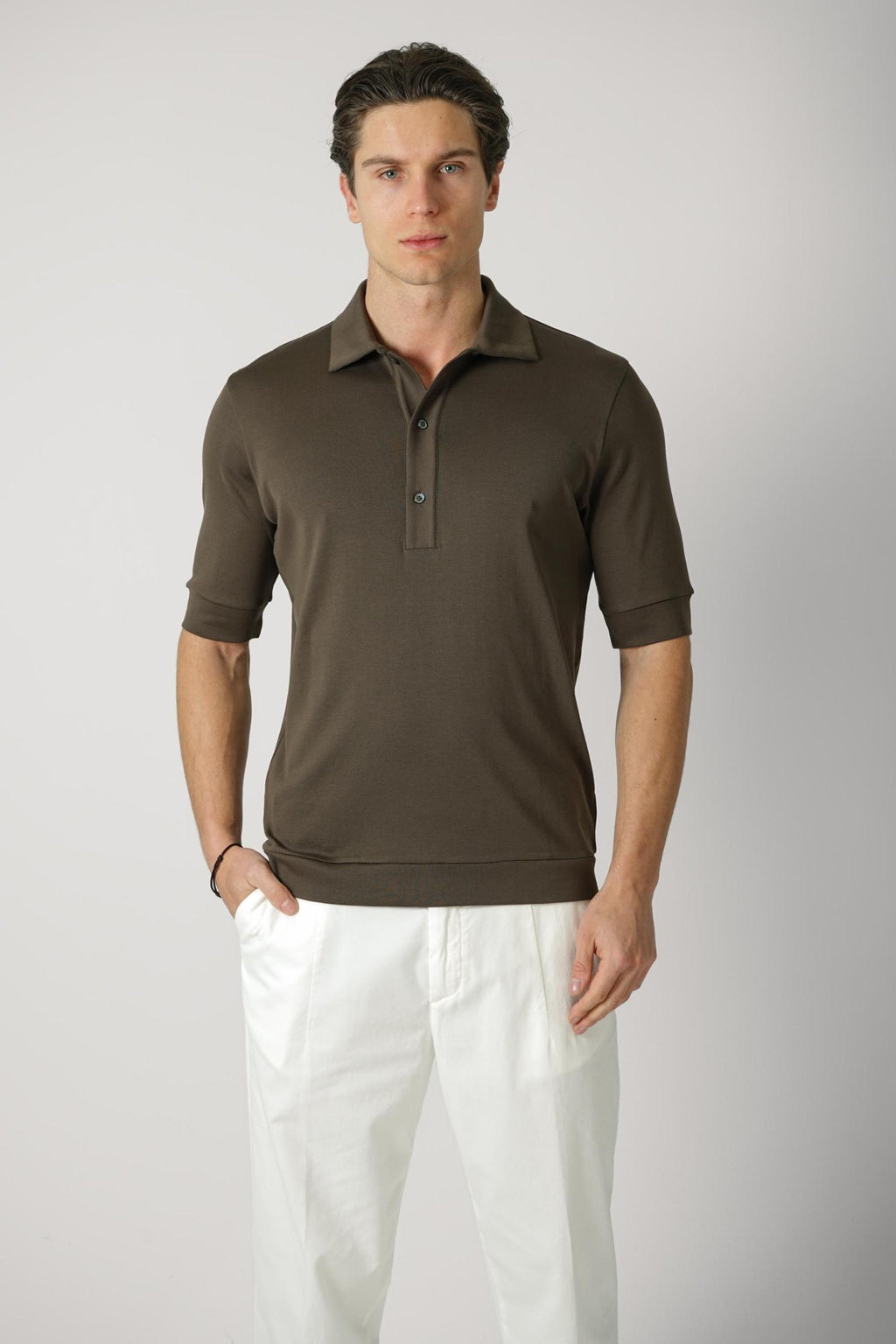 Stefan Brandt 100% Urprima Sea Island Polo Fango