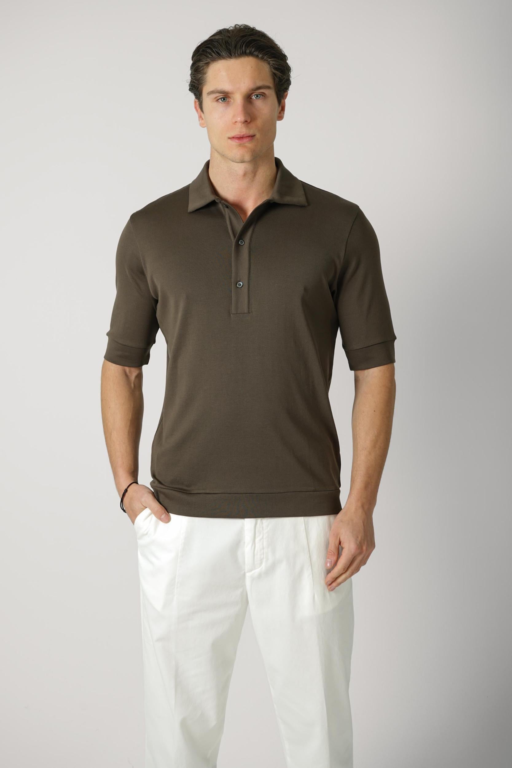 Stefan Brandt 100% Urprima Sea Island Polo Fango