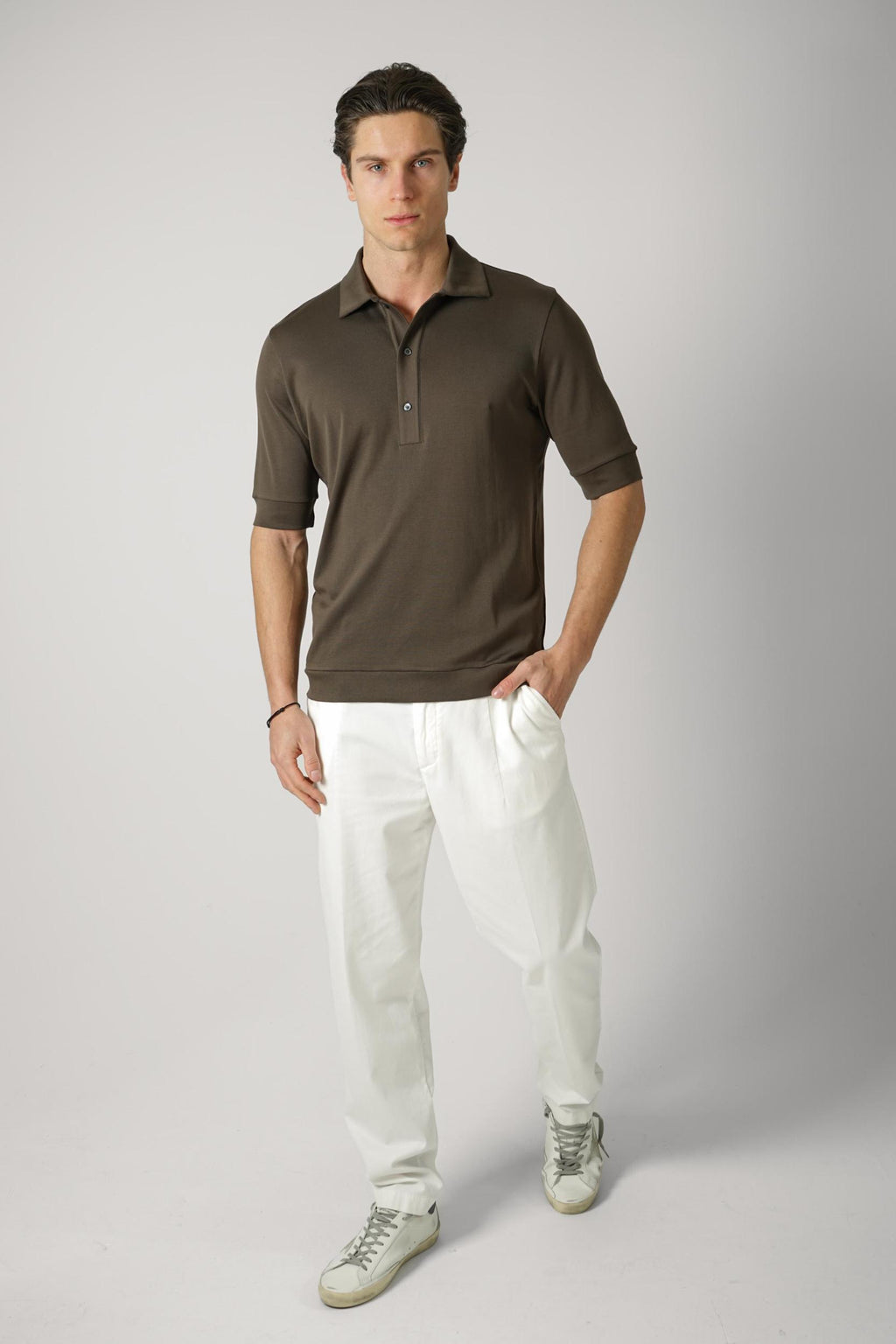 Stefan Brandt 100% Urprima Sea Island Polo Fango