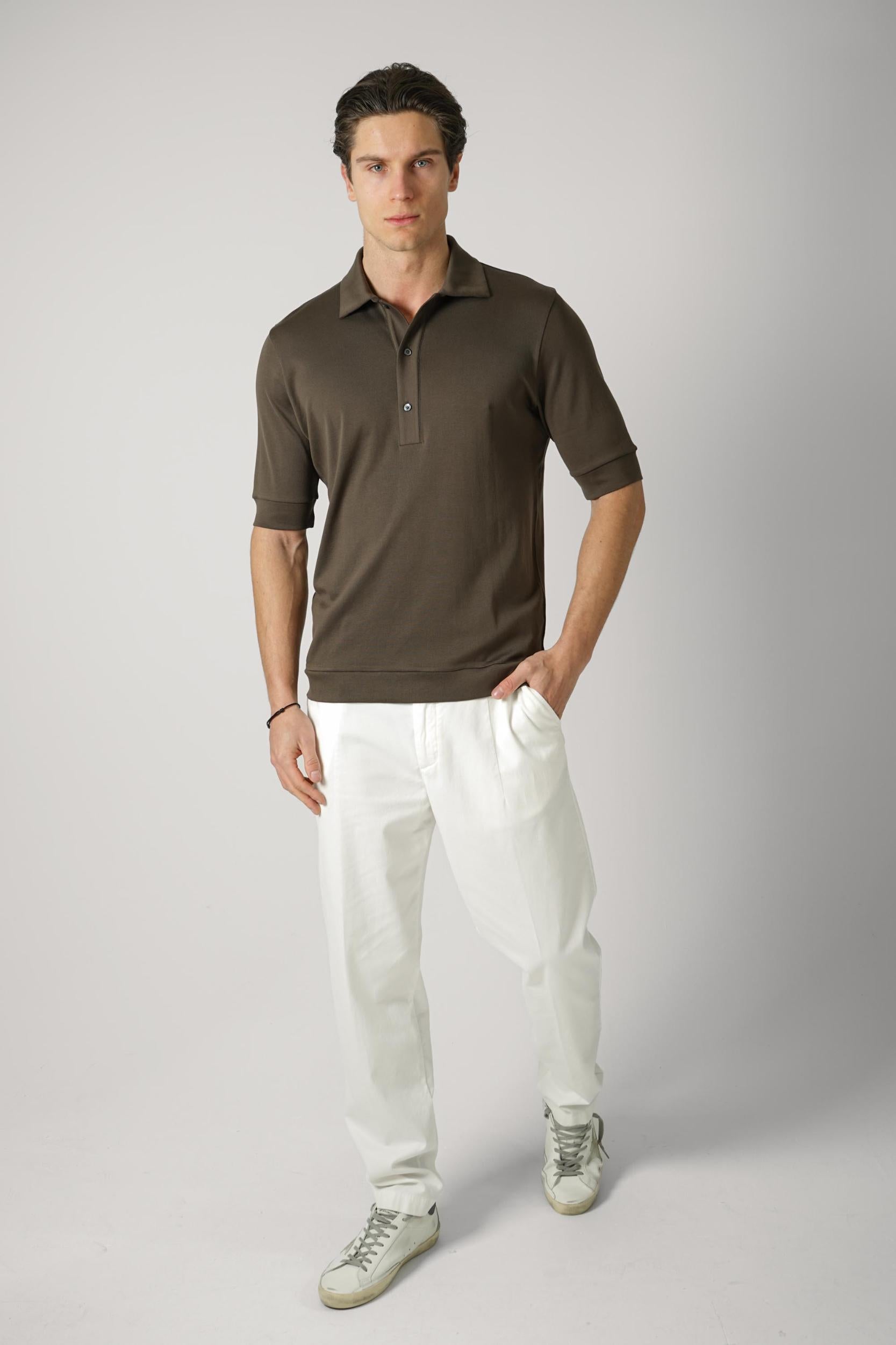 Stefan Brandt 100% Urprima Sea Island Polo Fango