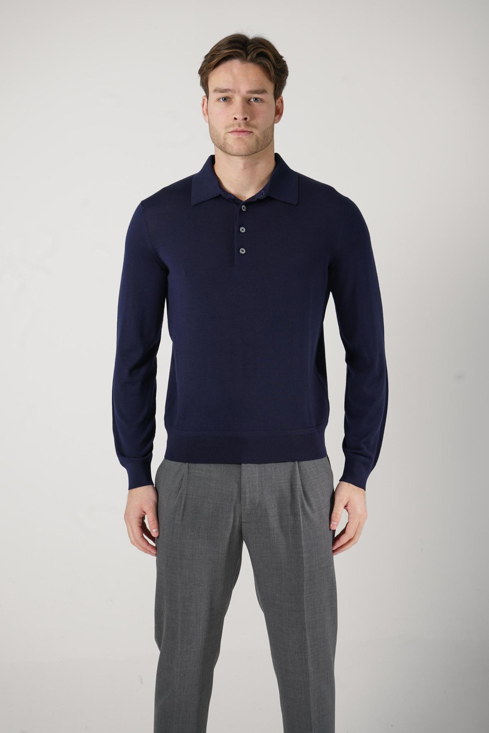 Tom Ford Longsleeve Polo Navy Blue