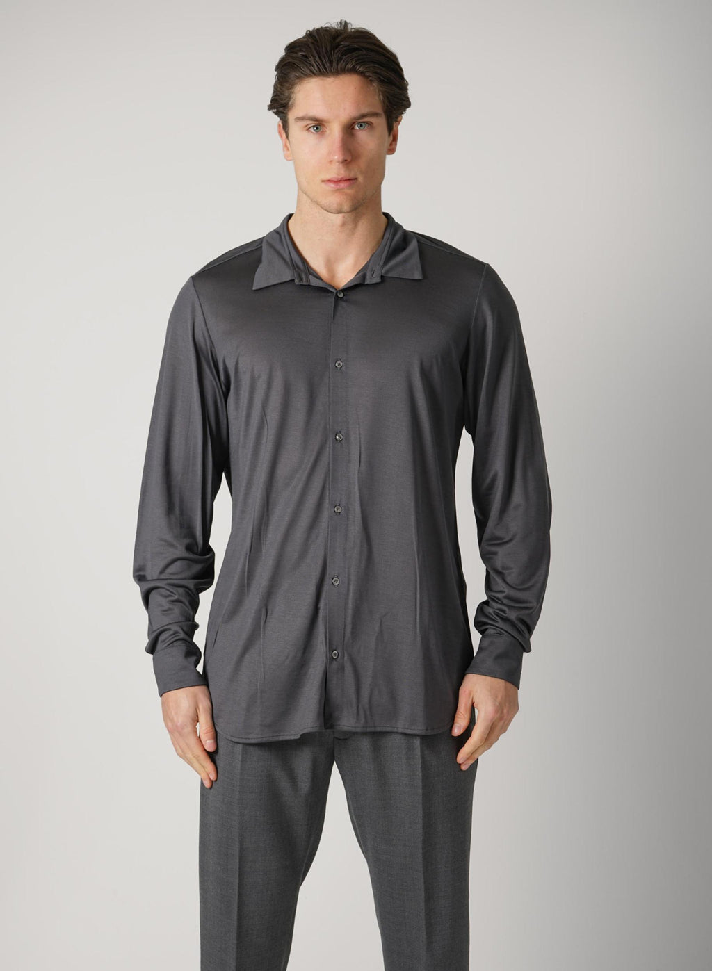 Tom Ford Silk-Satin Shirt Grey