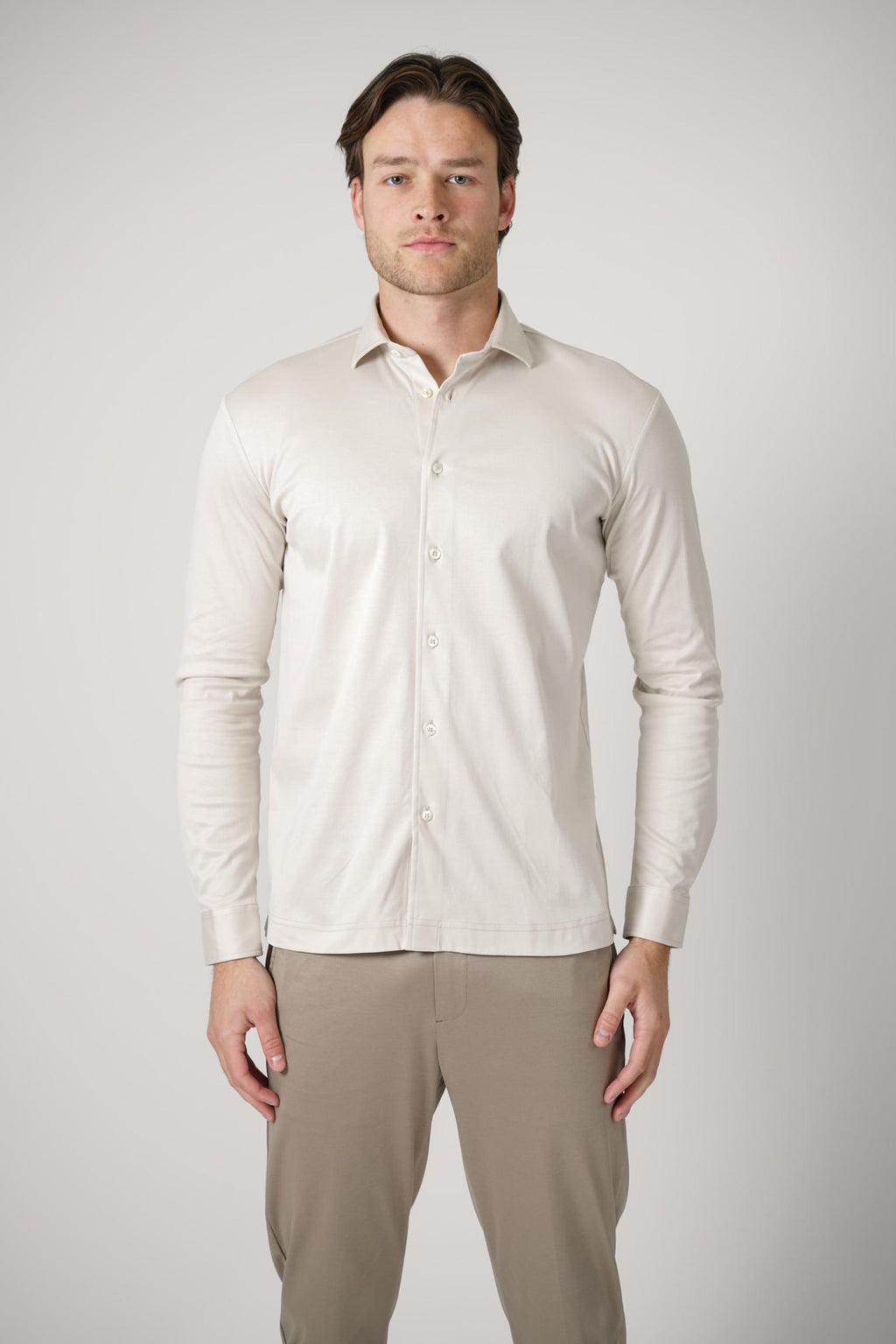 Valenza Interlock Supima Shirt Pearl Grey