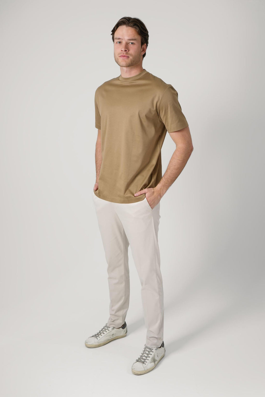 Valenza Slim Fit Supima T-Shirt Almond