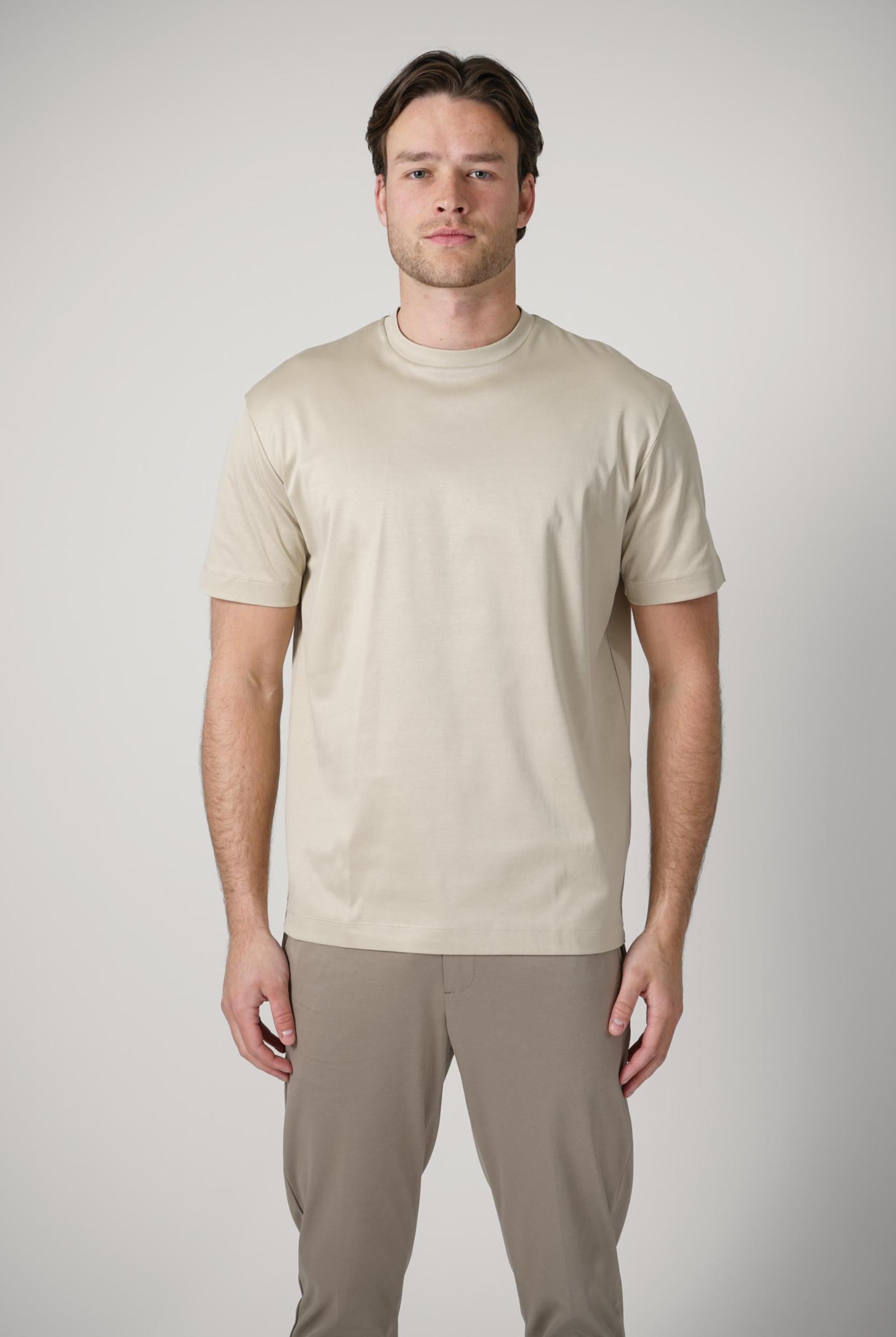 Valenza Slim Fit Supima  T-Shirt Beige