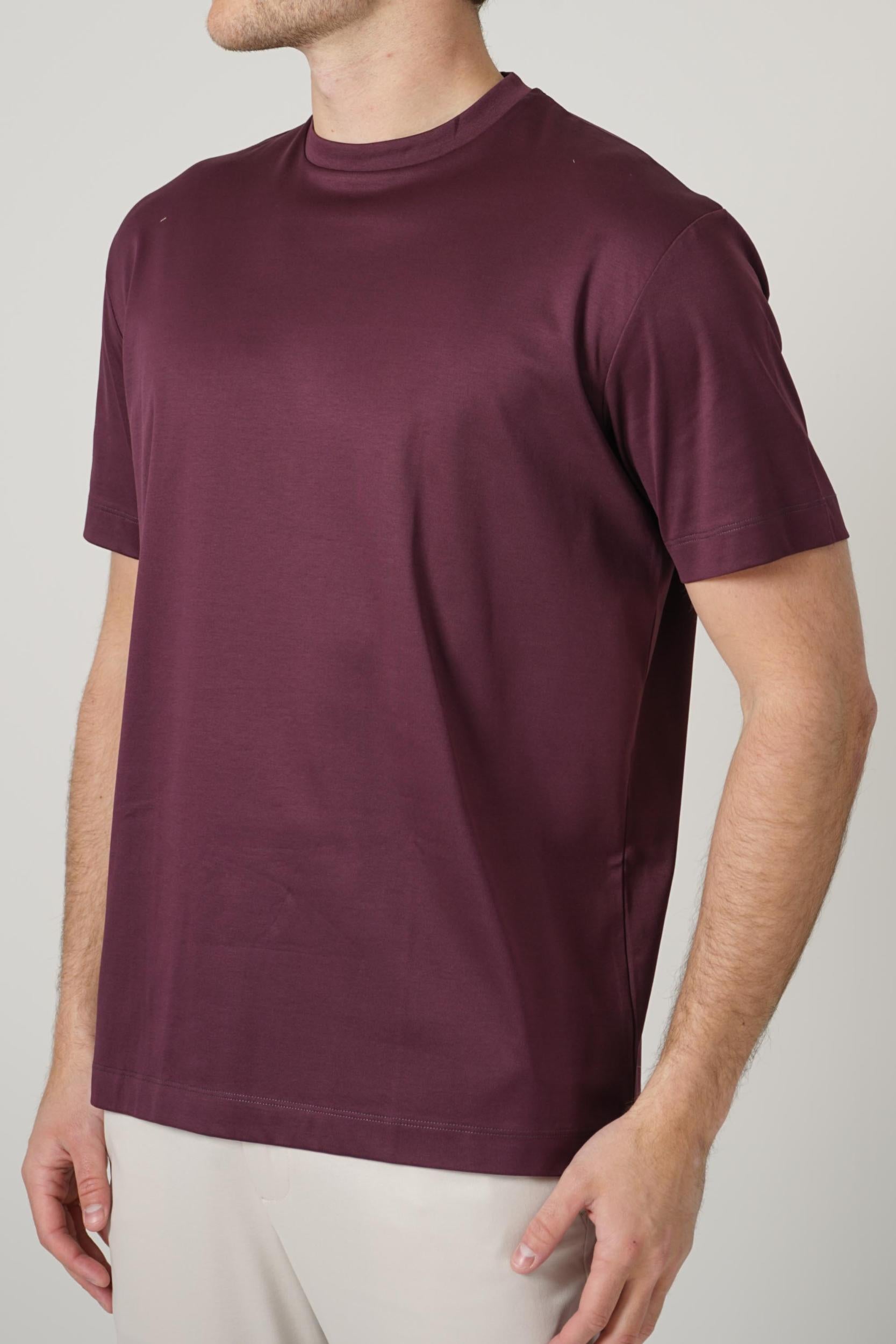 Valenza Slim Fit Supima T-Shirt Burgundy Red