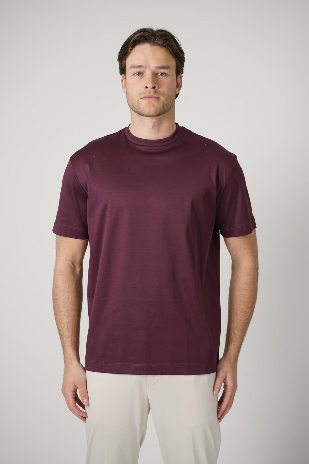 Valenza Slim Fit Supima T-Shirt Burgundy Red