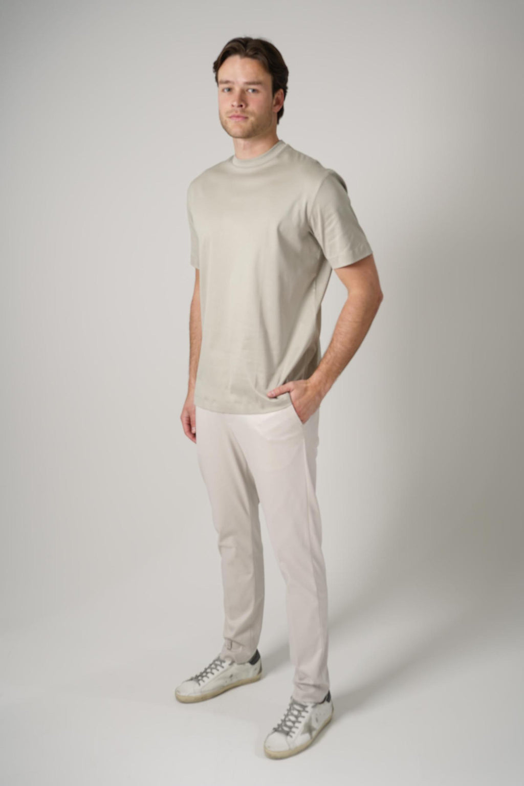 Valenza Slim Fit Supima T-Shirt Stone