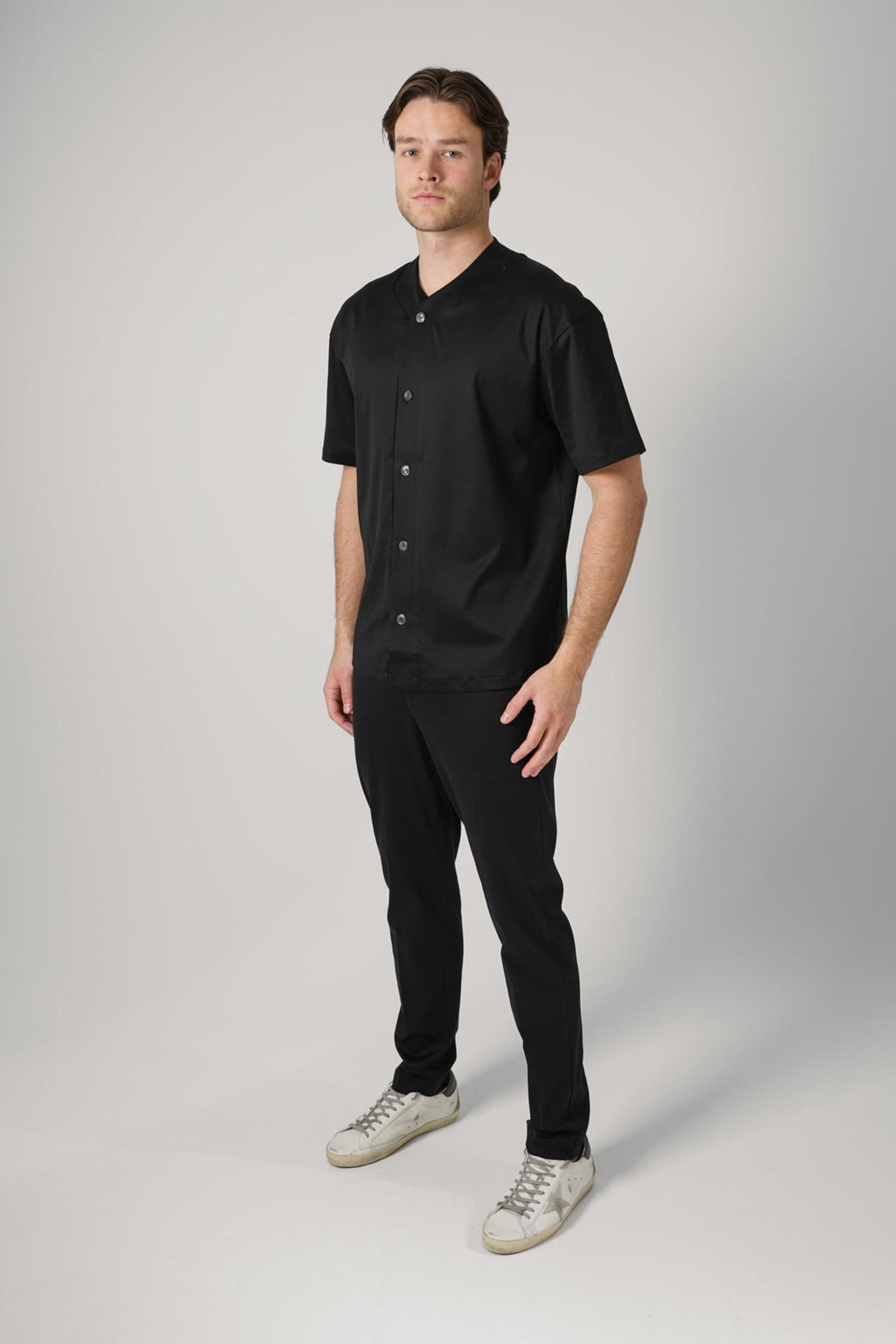 Valenza Supima Baseball Shirt Black