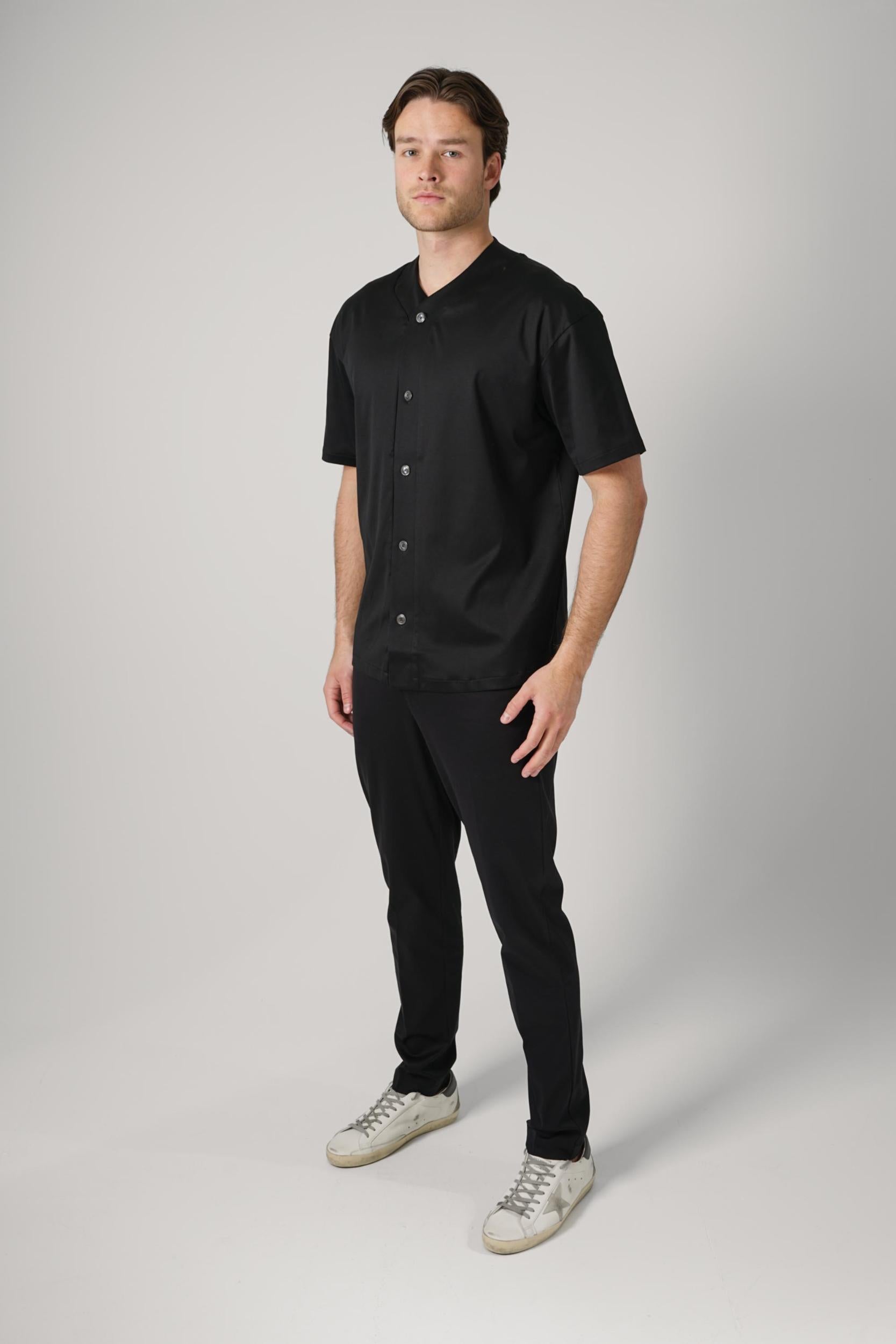 Valenza Supima Baseball Shirt Black