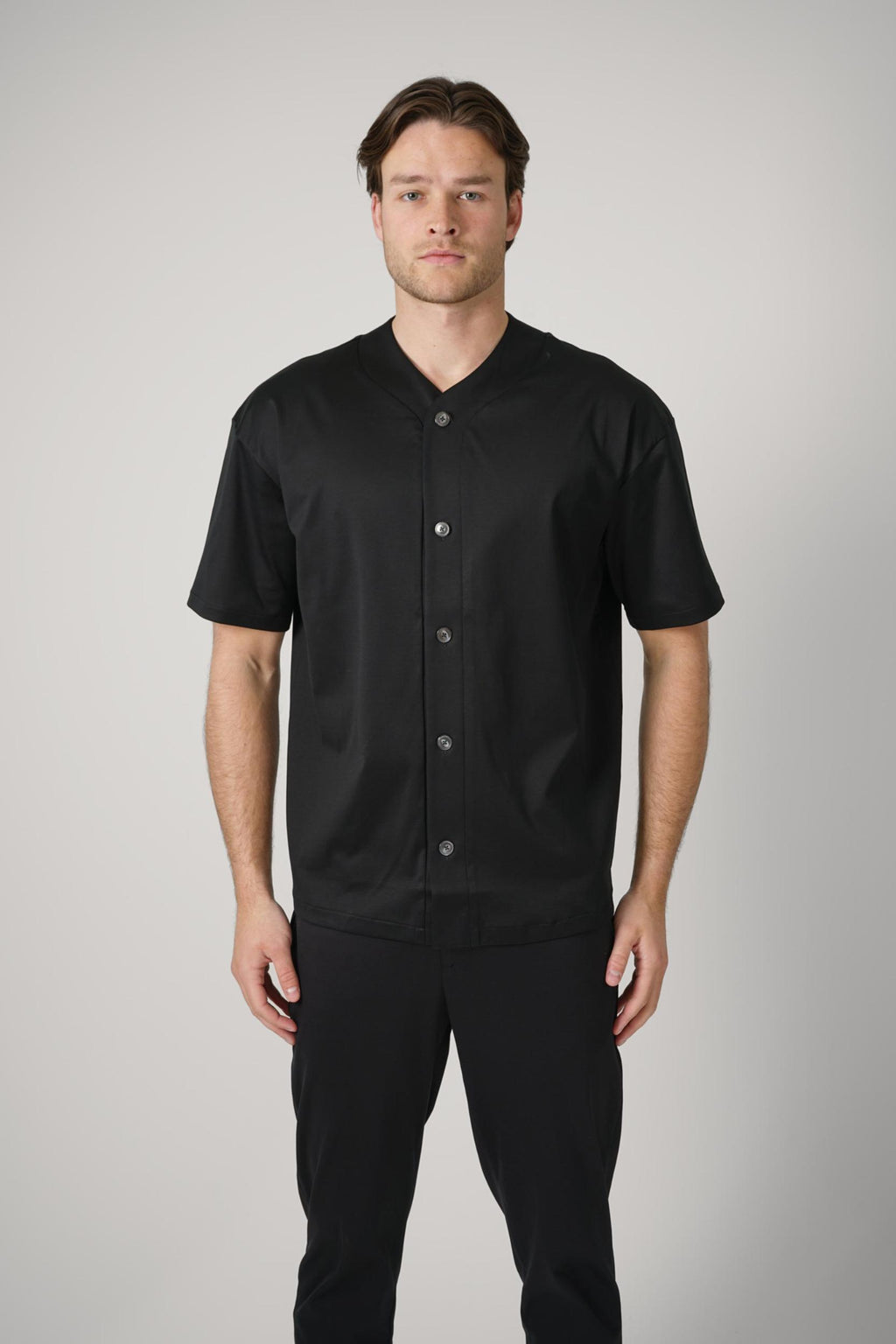 Valenza Supima Baseball Shirt Black