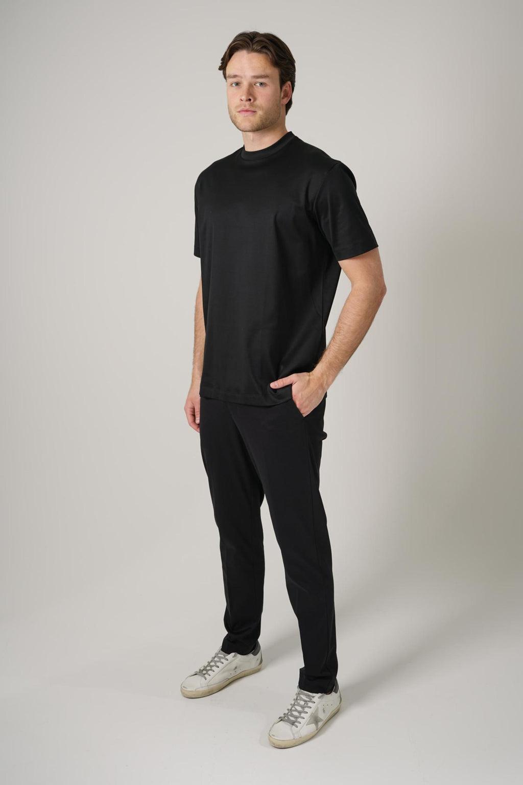 Valenza Supima Tapered Trousers Black