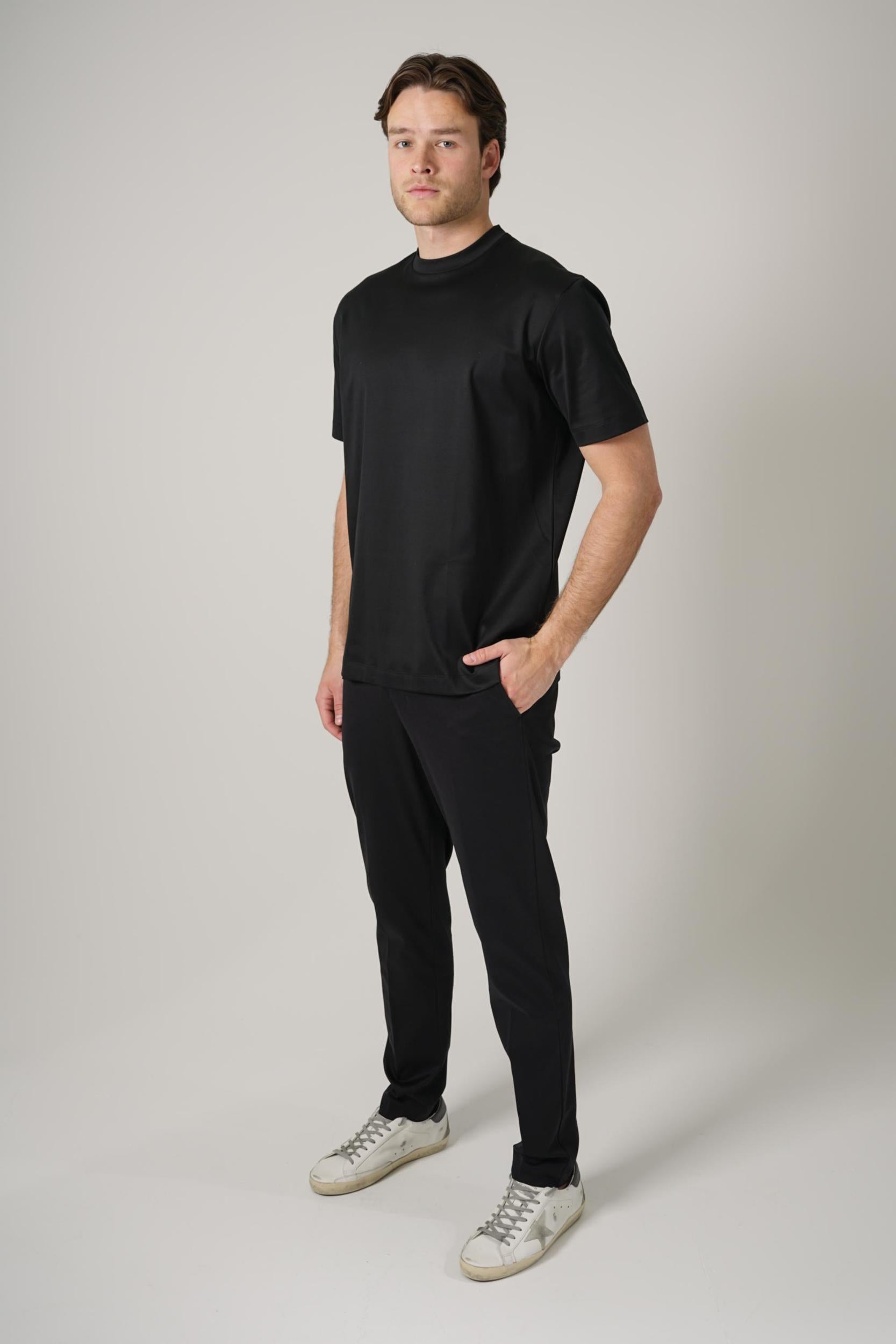 Valenza Supima Tapered Trousers Black