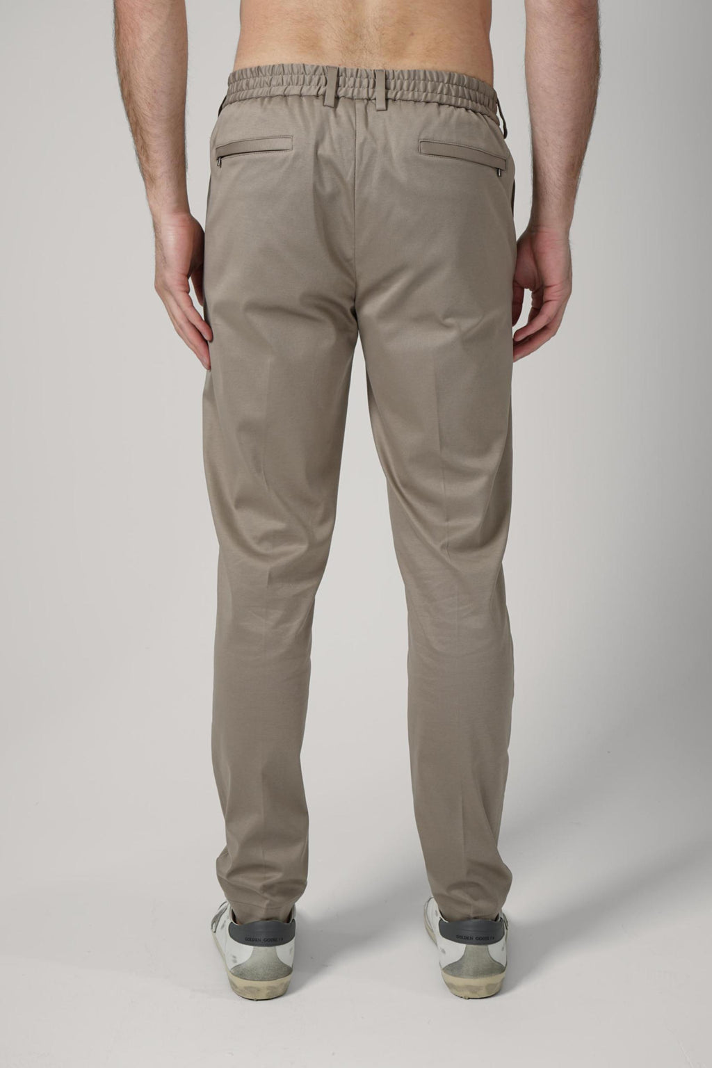 Valenza Supima Tapered Trousers Lead Grey