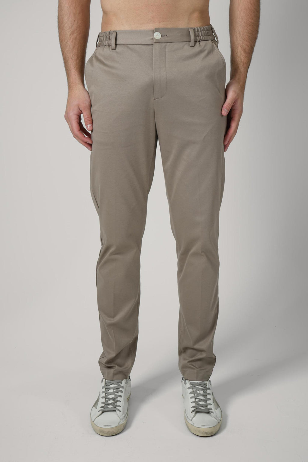 Valenza Supima Tapered Trousers Lead Grey