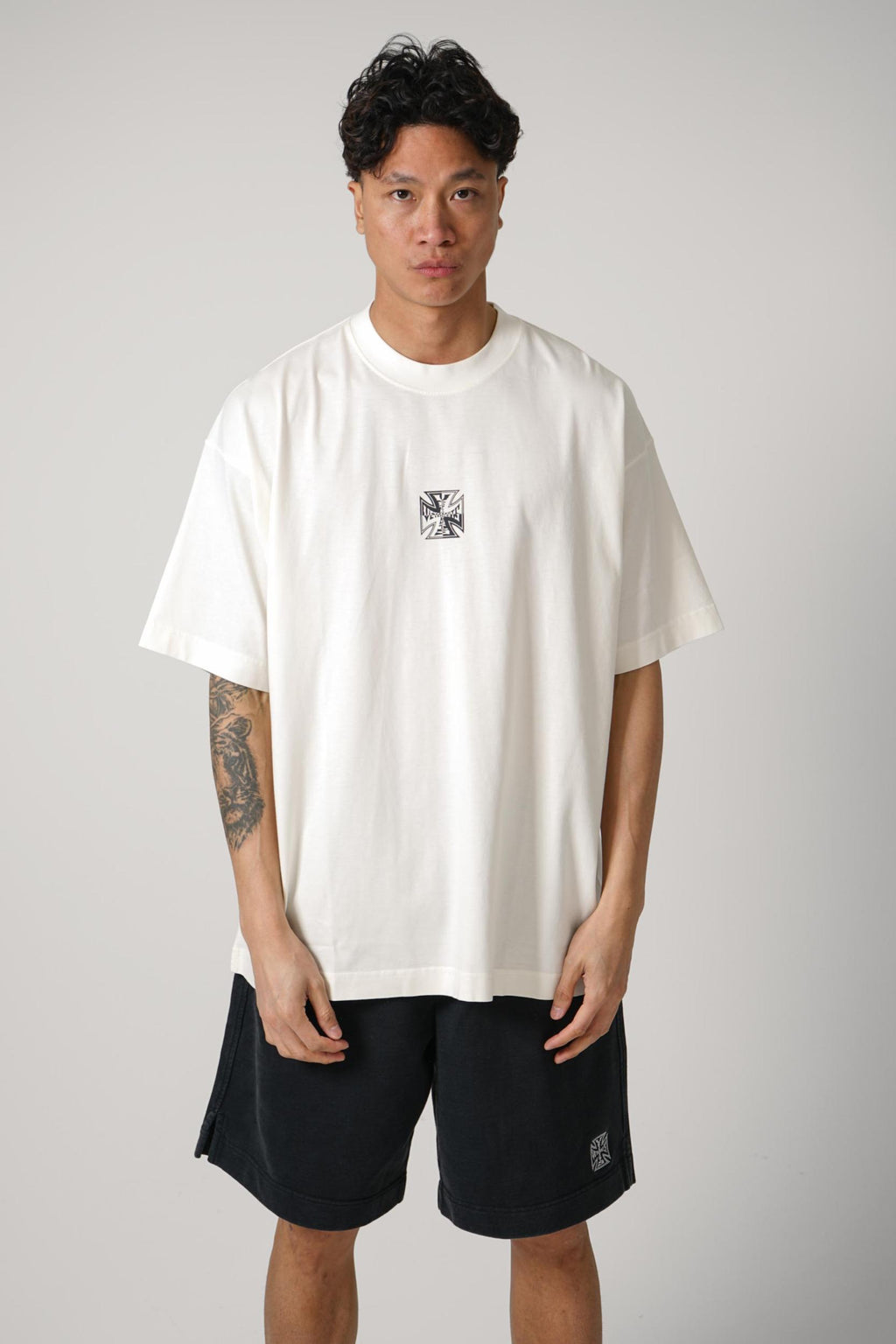 Vetements Biker Cross Logo T-Shirt Vanilla