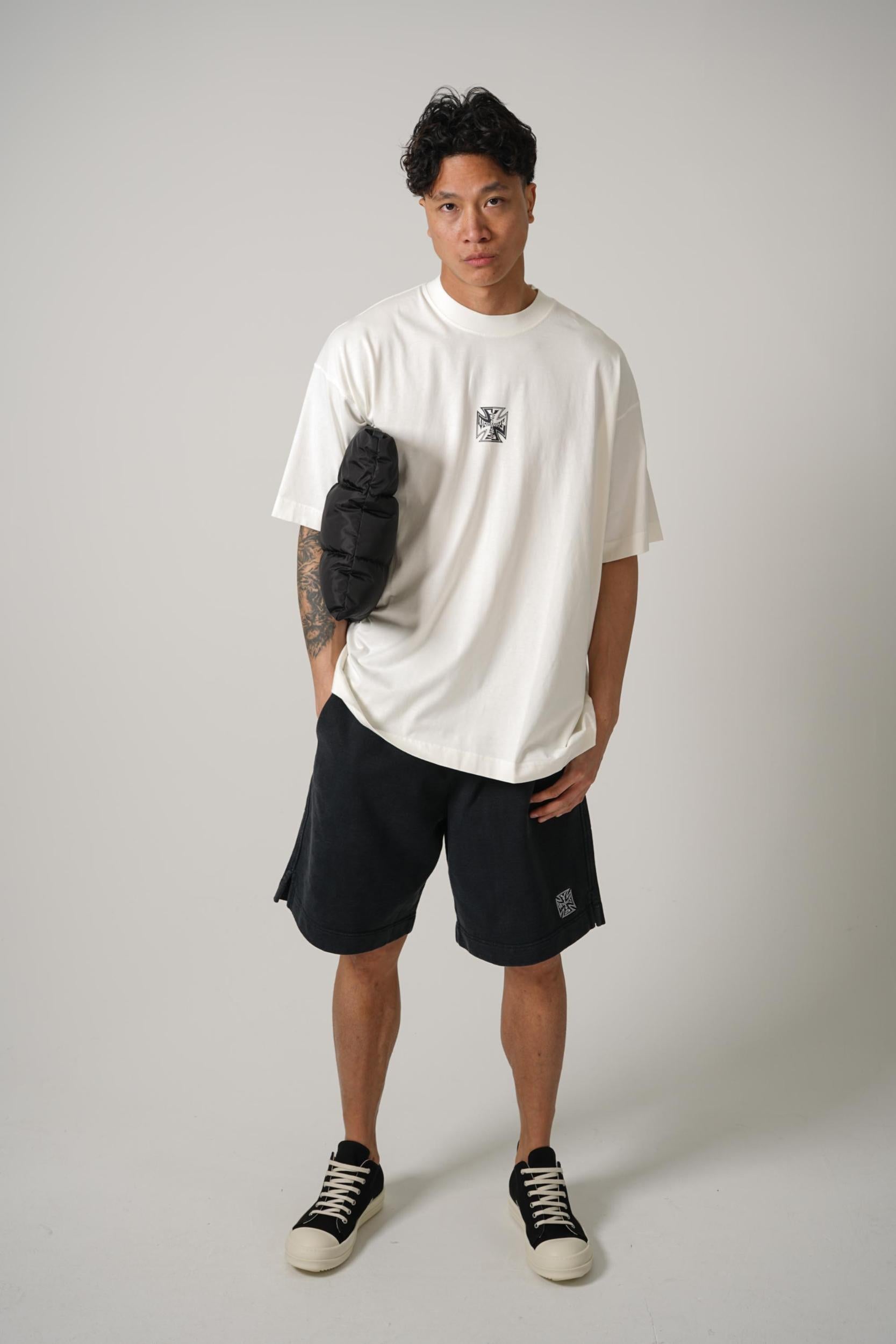 Vetements Biker Cross Logo T-Shirt Vanilla