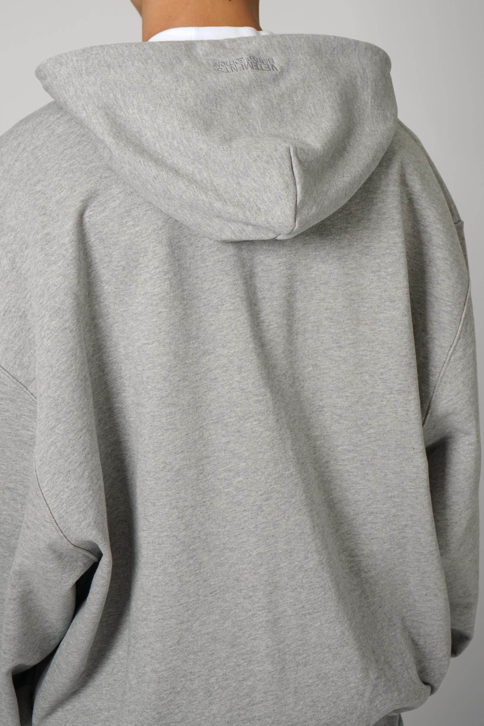 Vetements Biker Cross Sleeves Zip-Up Hoodie Grey