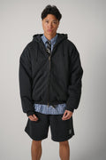 Vetements Black Embroidered Cross Padded Zip-Up Hoodie Black