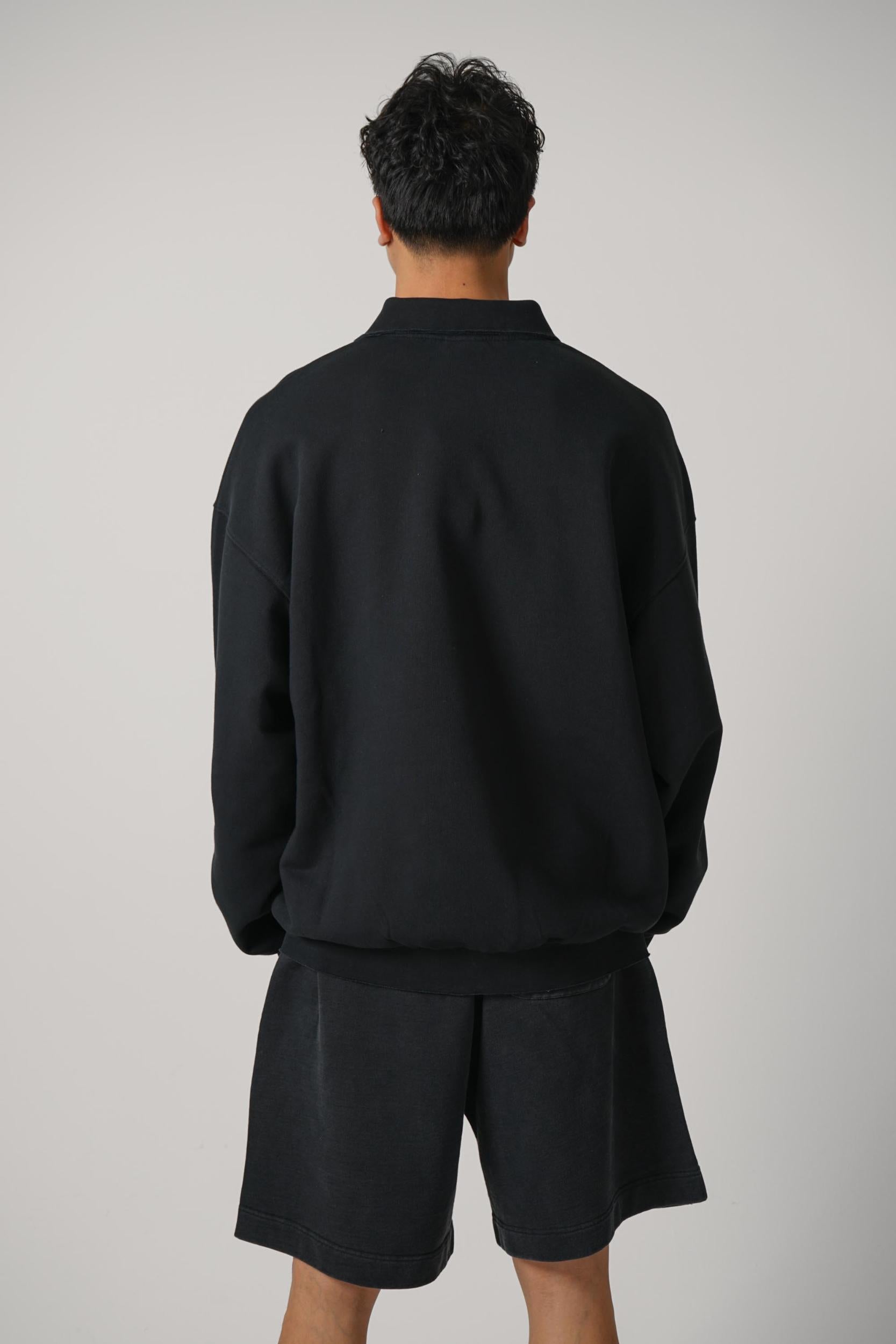 Vetements Distressed Polo Logo Sweatshirt Black