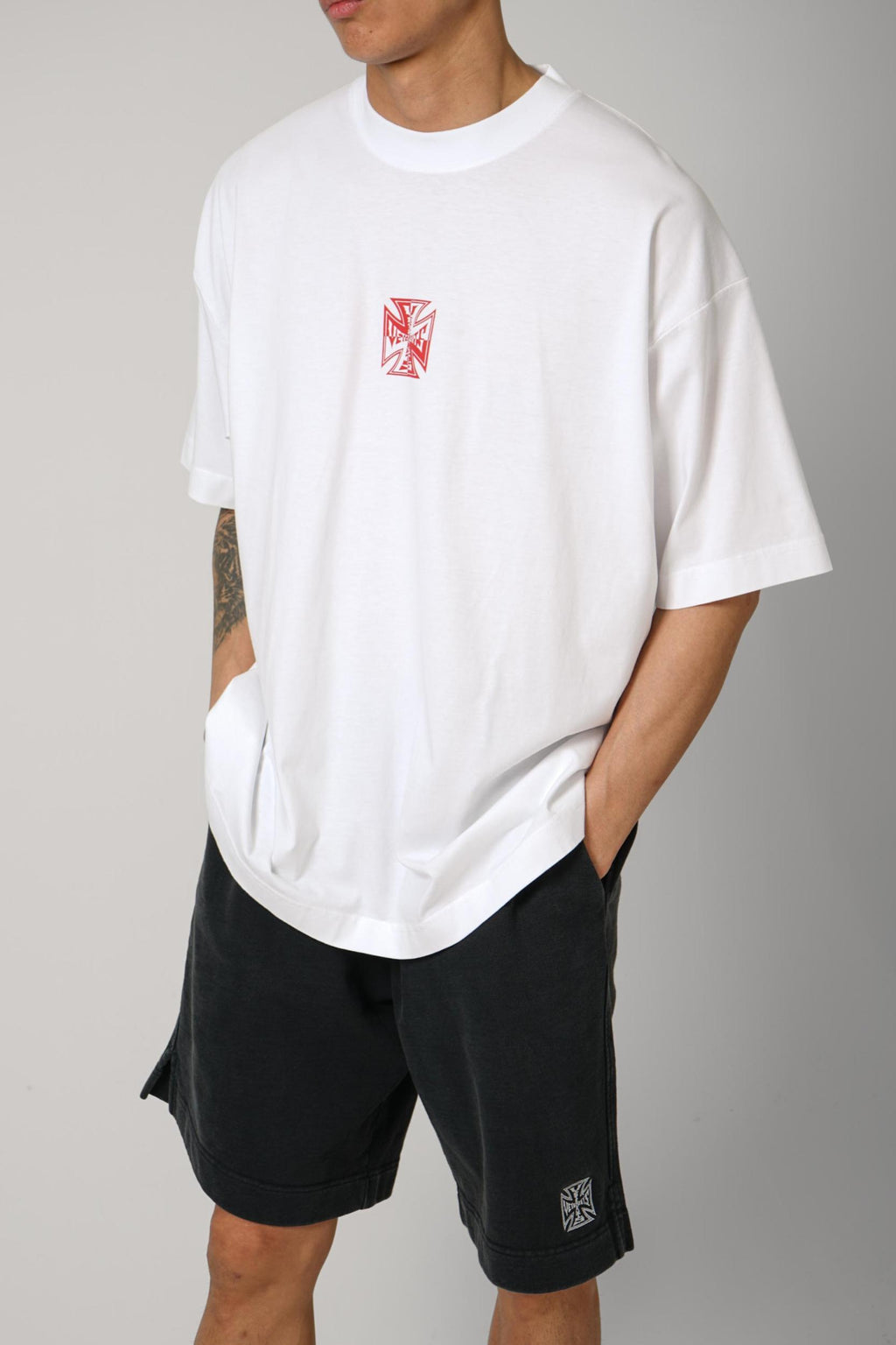 Vetements Double Biker Cross Logo T-Shirt White