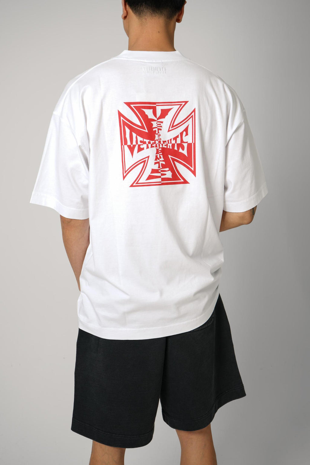 Vetements Double Biker Cross Logo T-Shirt White