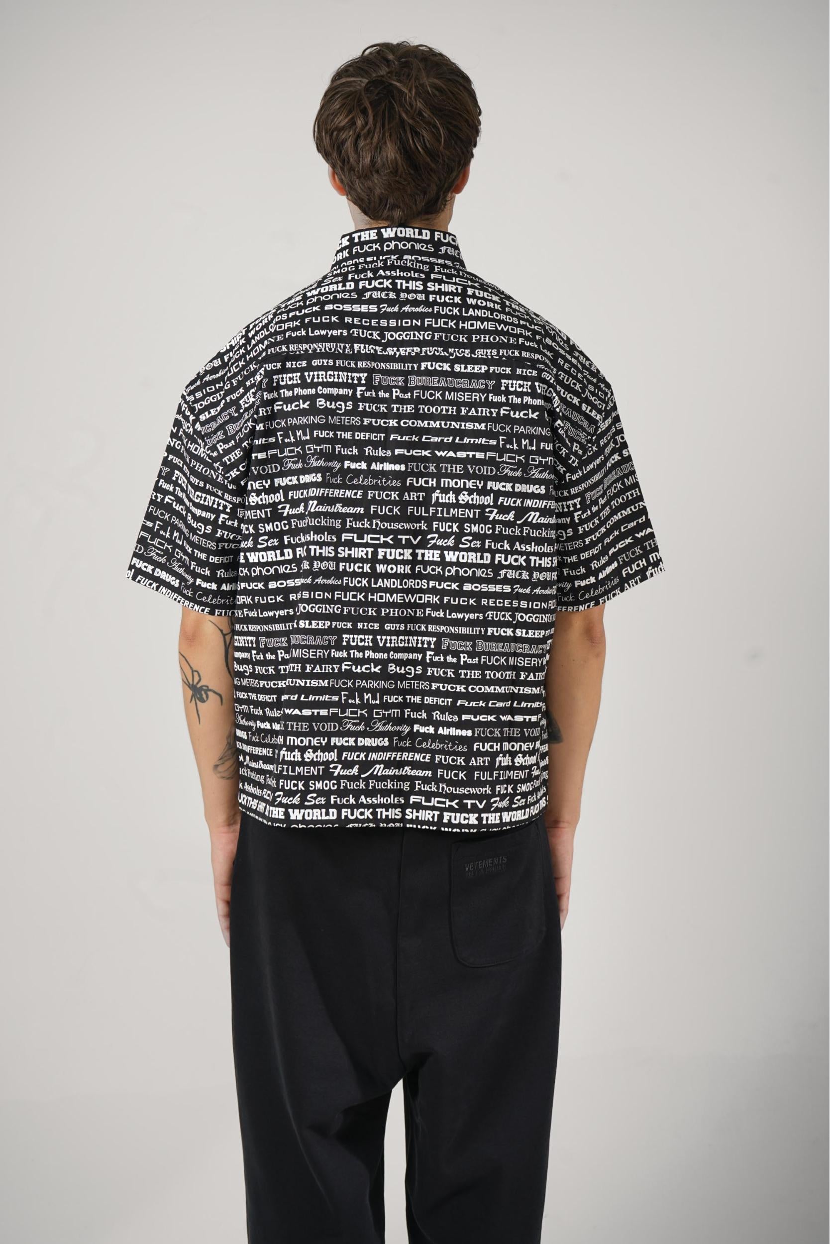 Vetements F*Ck Short Shirt Black/White