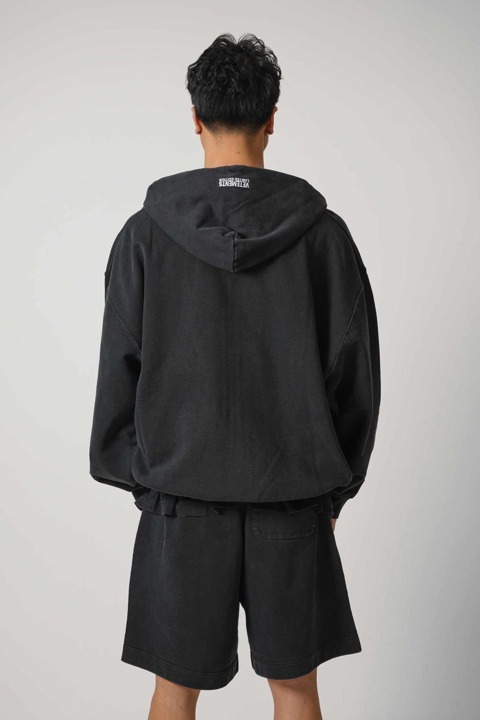 Vetements Iconic Logo Zip-Up Hoodie Black