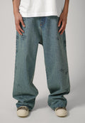 Vetements Passport Stamps Jeans Blue