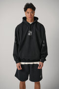 Vetements Triple Biker Cross Logo Hoodie Black