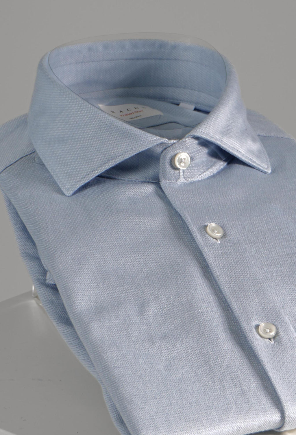 Xacus Tailor Fit Knitted Shirt Blue