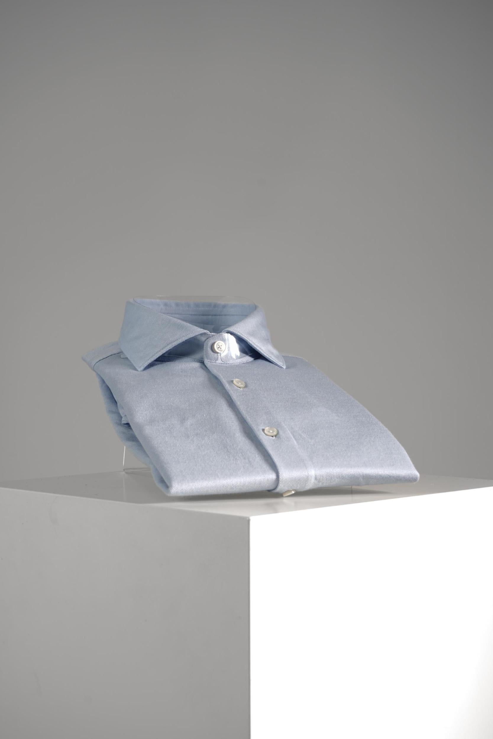Xacus Tailor Fit Knitted Shirt Blue