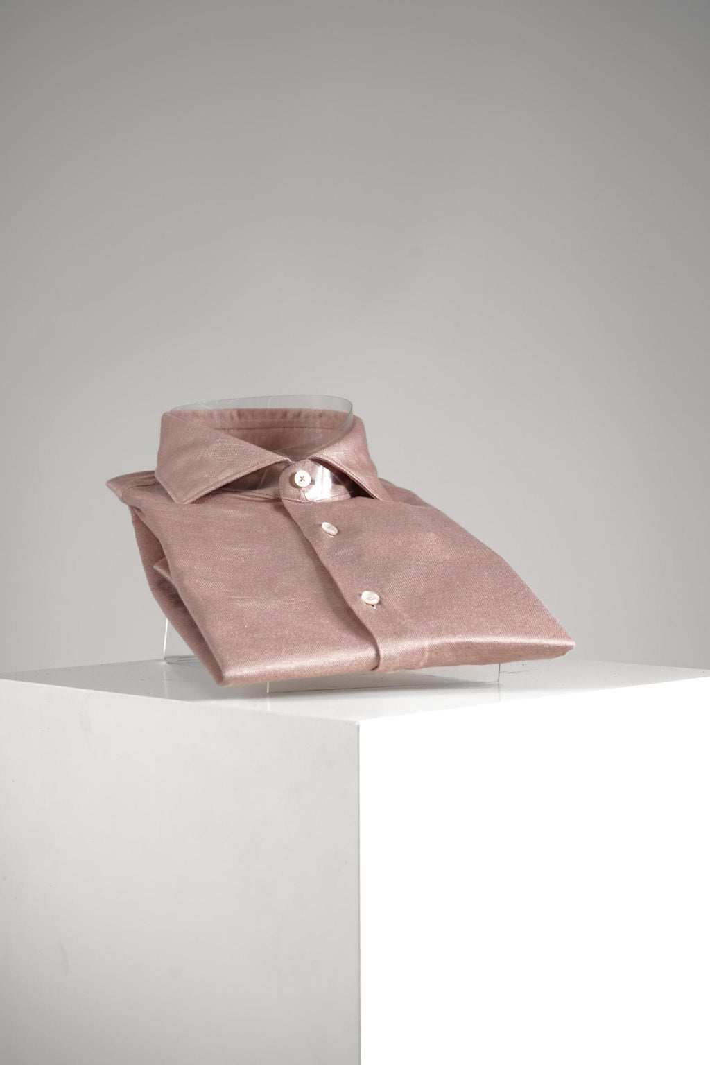 Xacus Tailor Fit Knitted Shirt Salmon Pink