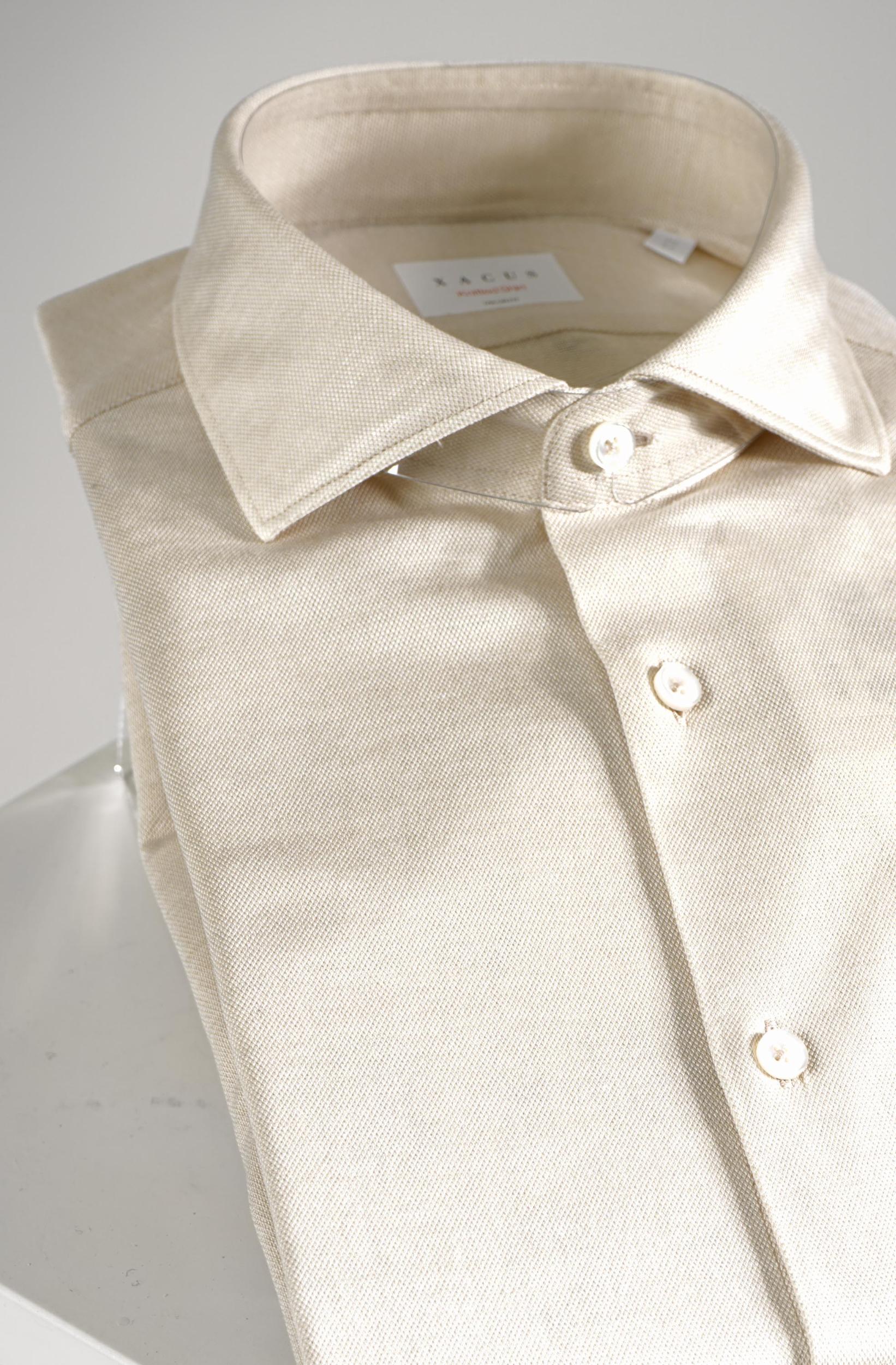 Xacus Tailor Fit Knitted Shirt Sand