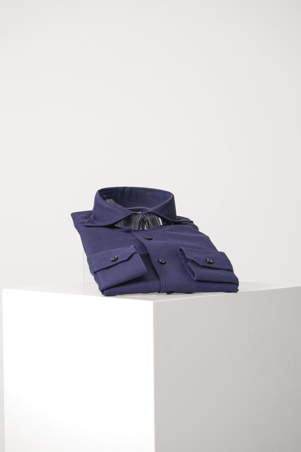 Xacus Tailor Fit Travel Shirt Navy