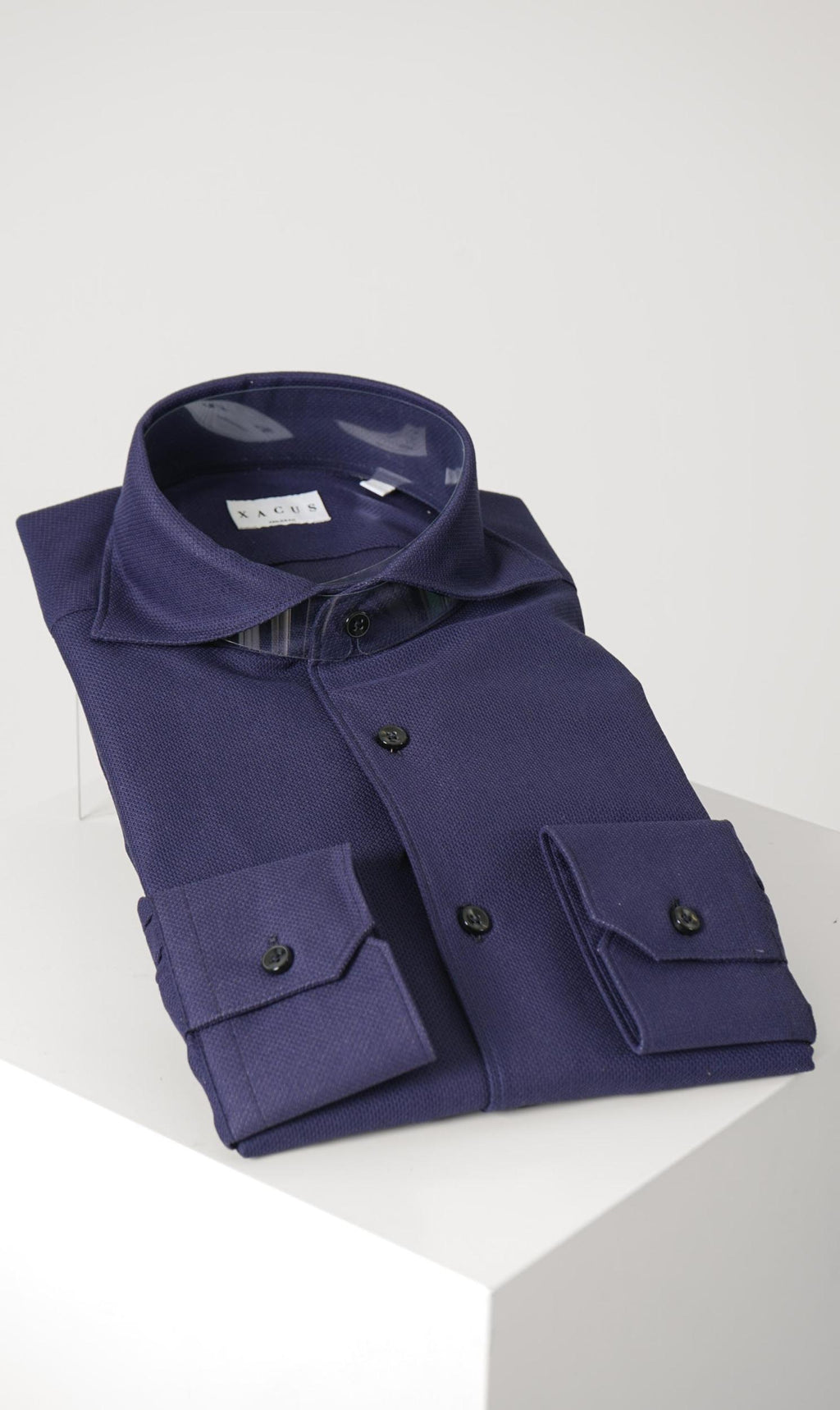 Xacus Tailor Fit Travel Shirt Navy