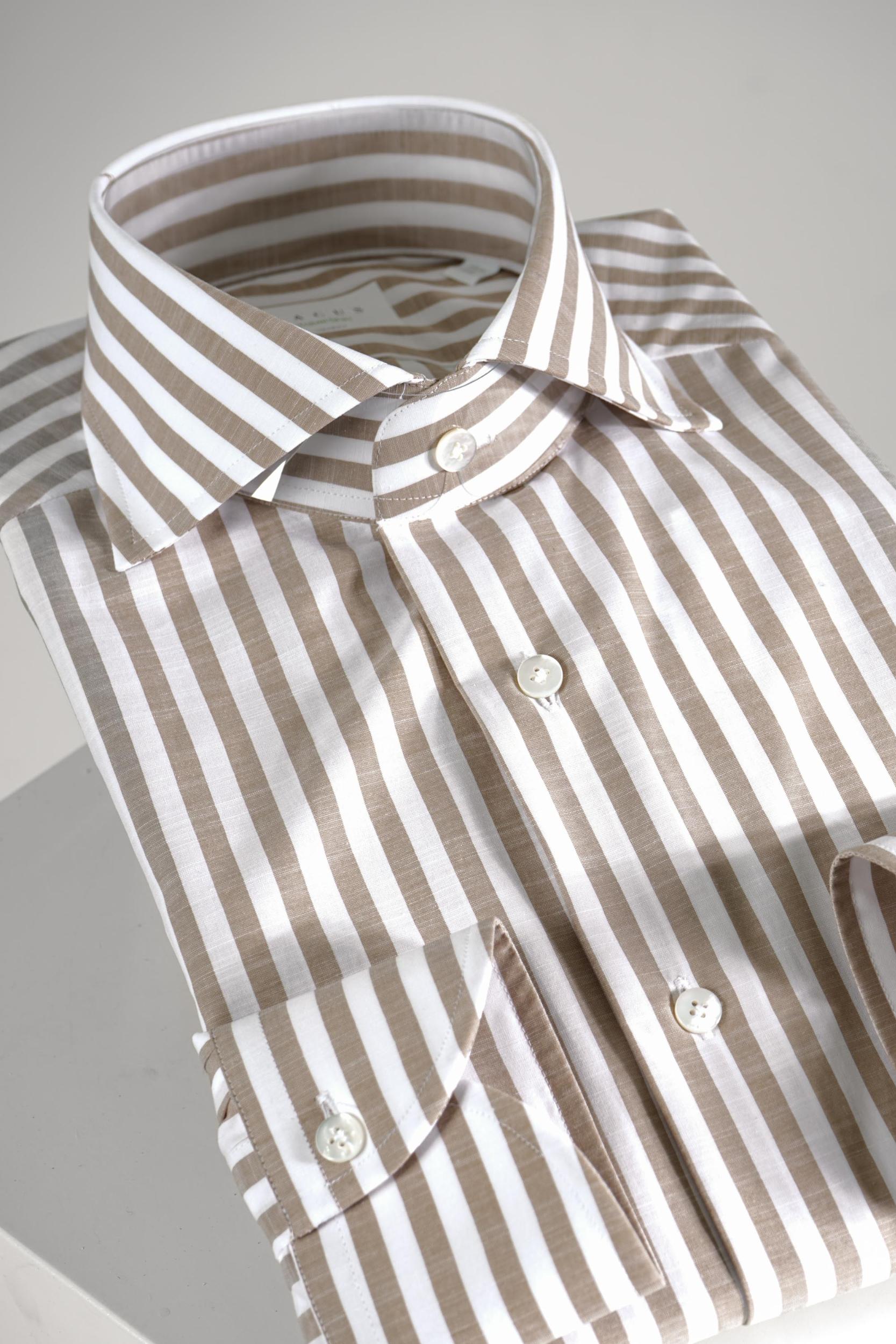 Xacus Tailor Fit Travel Shirt White/Beige