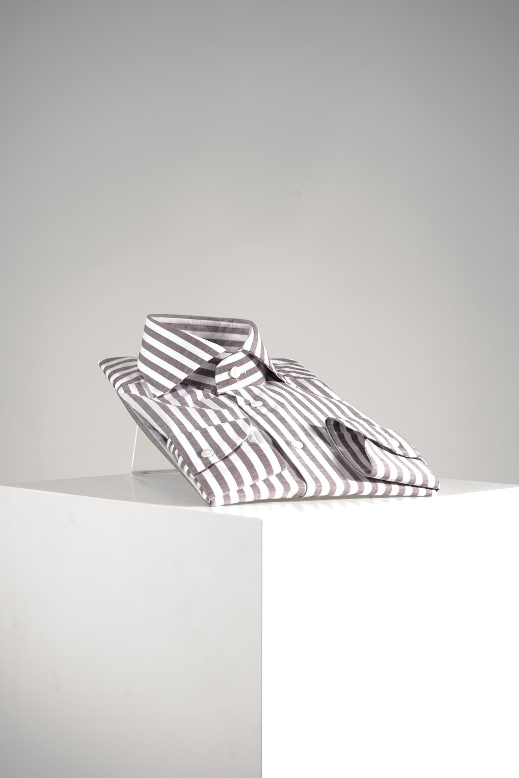 Xacus Tailor Fit Travel Shirt White/Grey