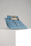 Xacus Tailor Fit Washed Linen Shirt Slate Blue