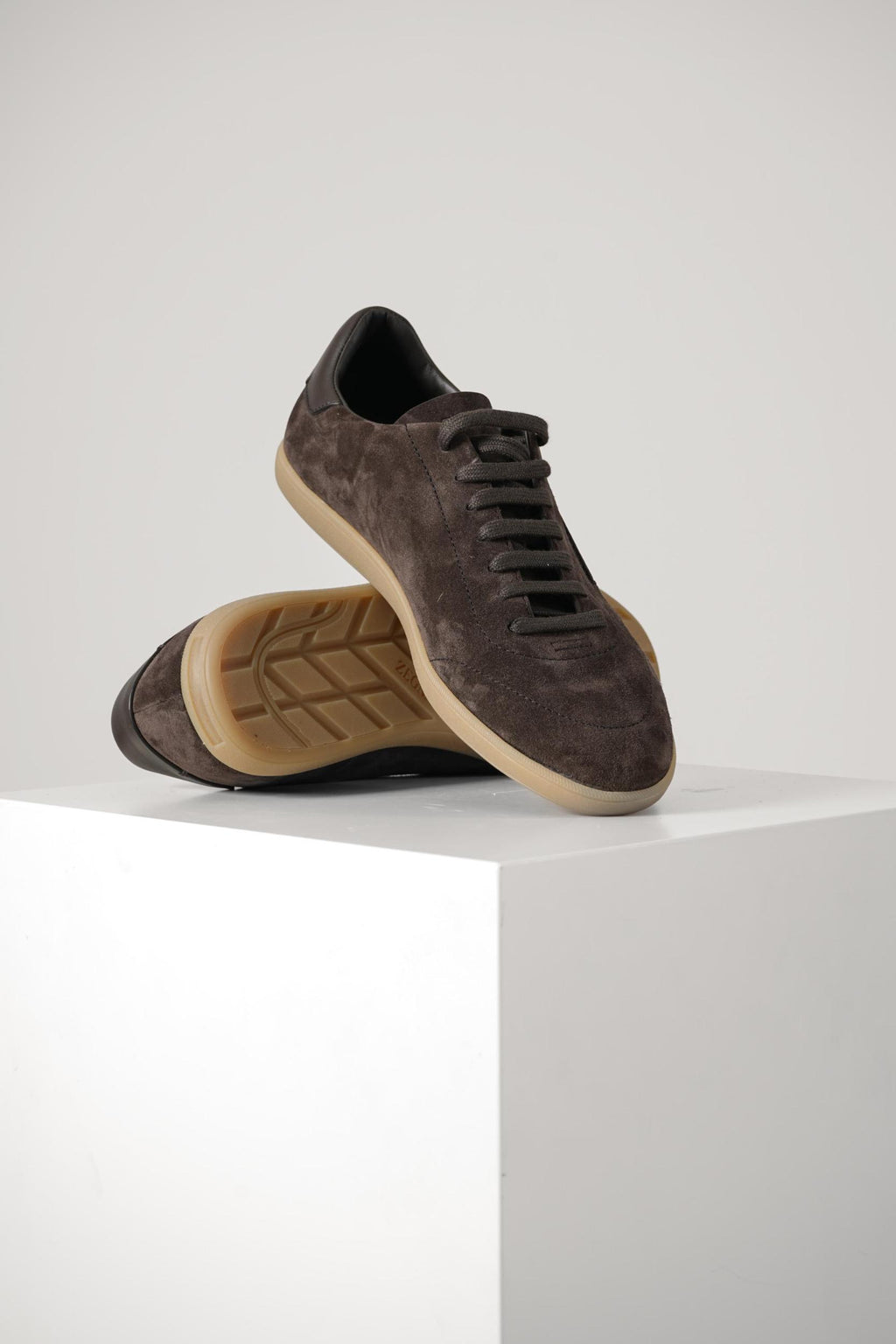 Zegna 232 Suede Sneakers Dark Brown