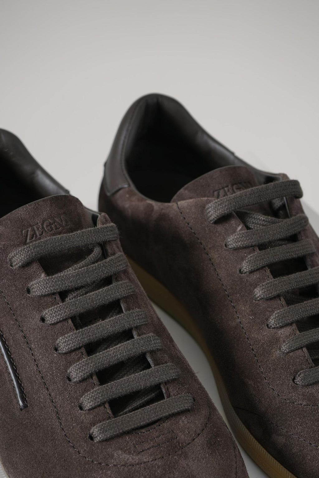 Zegna 232 Suede Sneakers Dark Brown