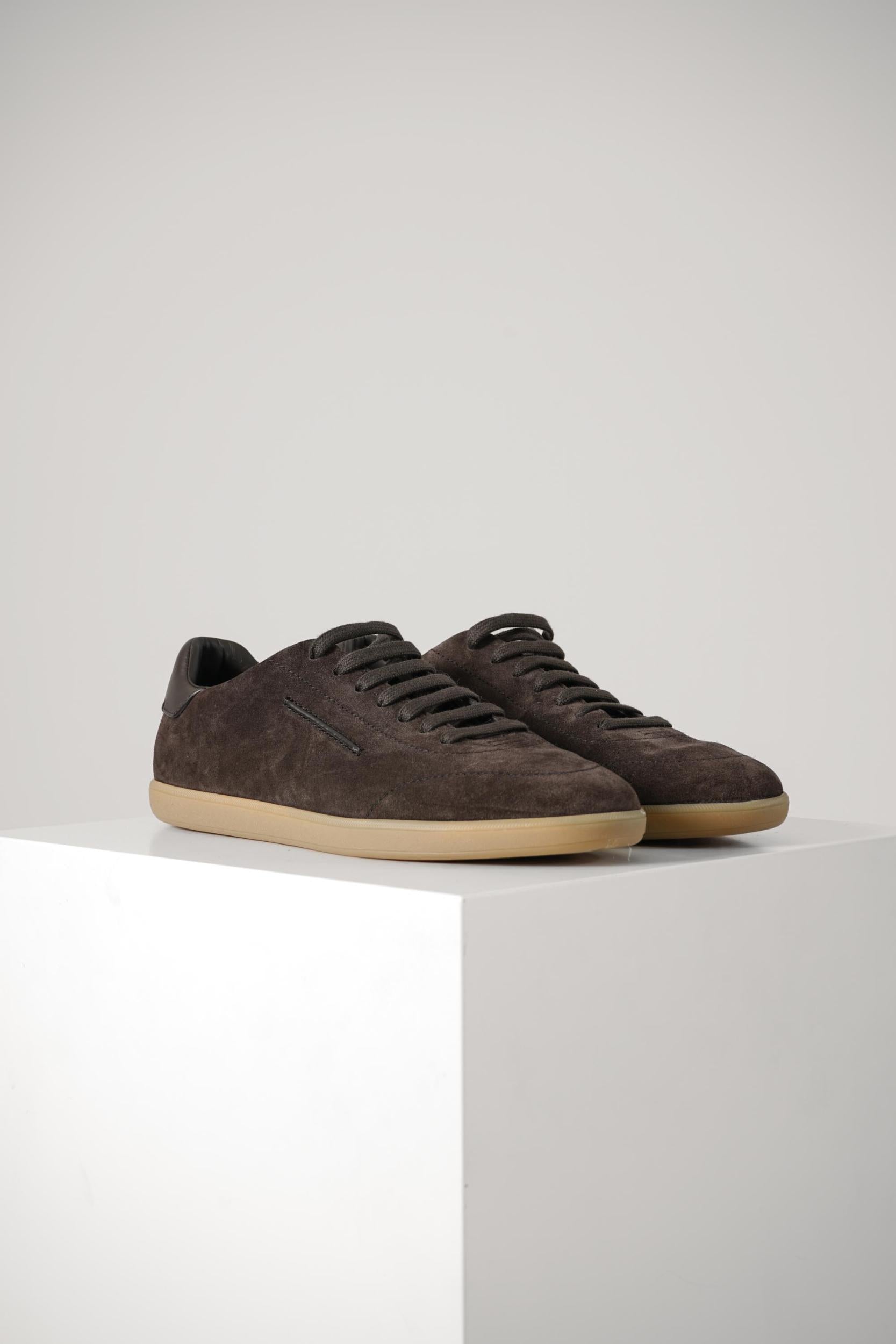 Zegna 232 Suede Sneakers Dark Brown