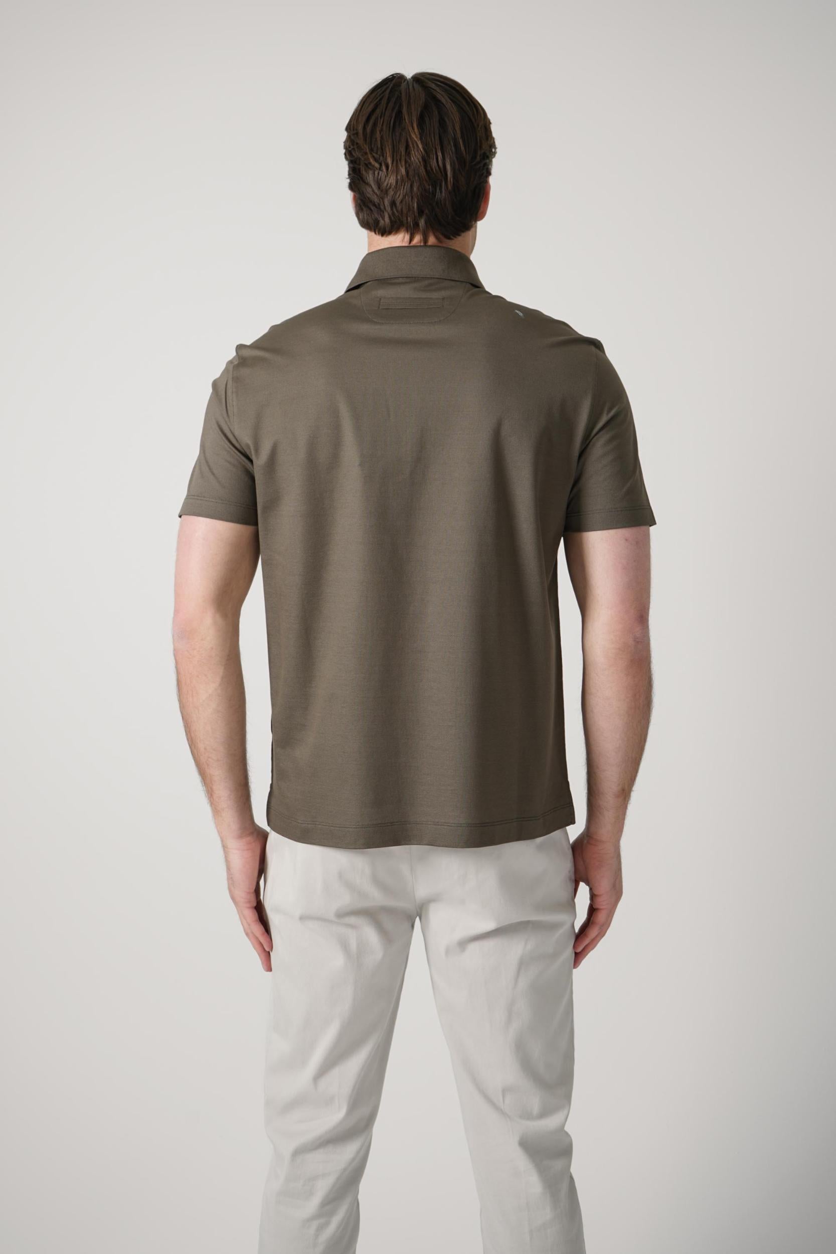 Zegna Jersey Polo Olive Green