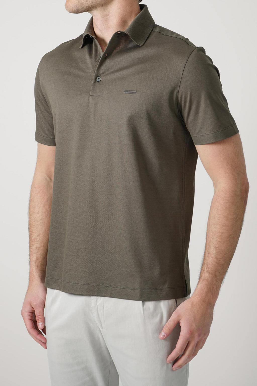 Zegna Jersey Polo Olive Green