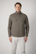 Zegna Microfiber Motorin Field Jacket Dark Taupe