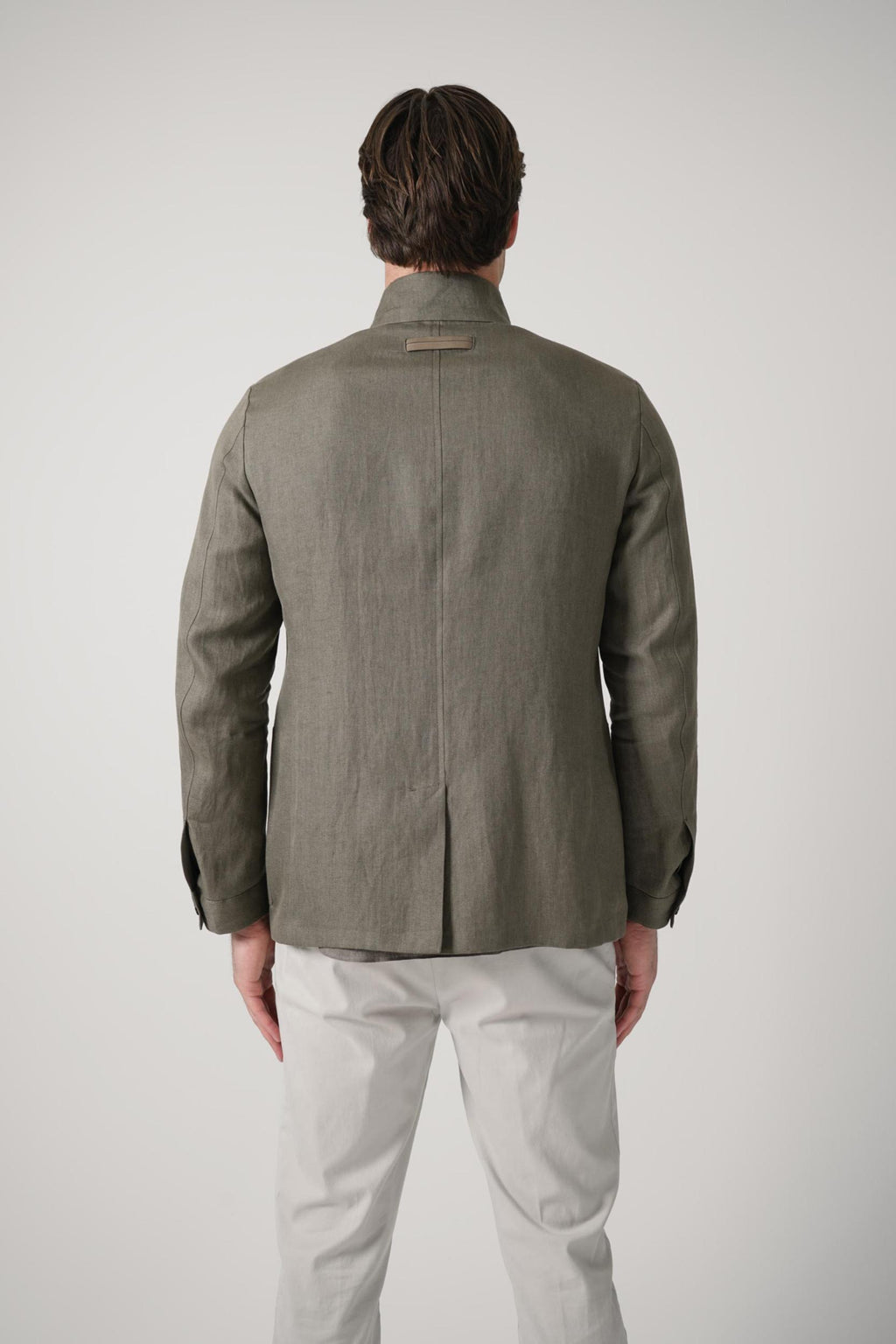 Zegna Oasi Linen Jacket Olive Green