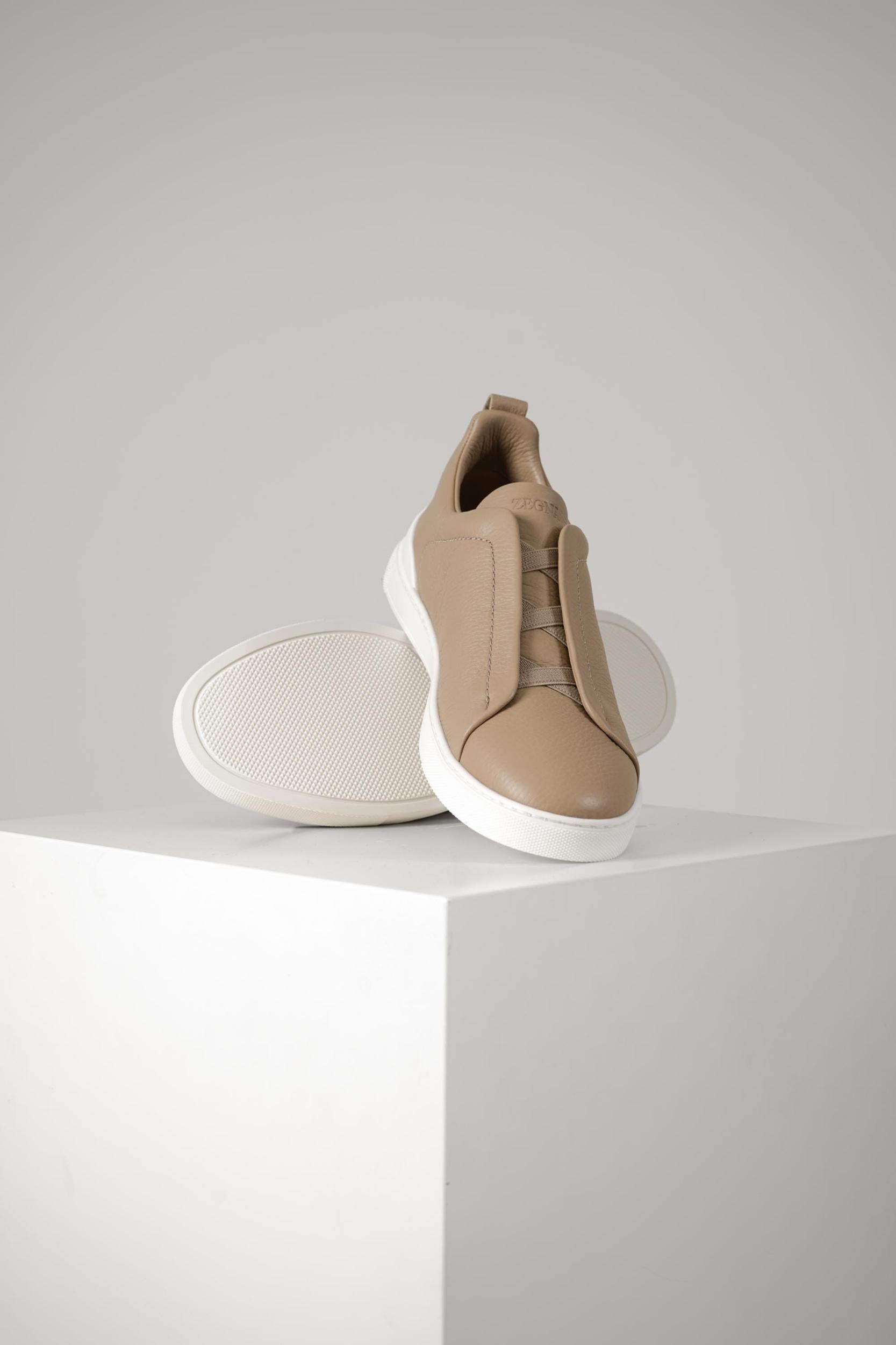 Zegna Triple Stitch Sneaker Beige