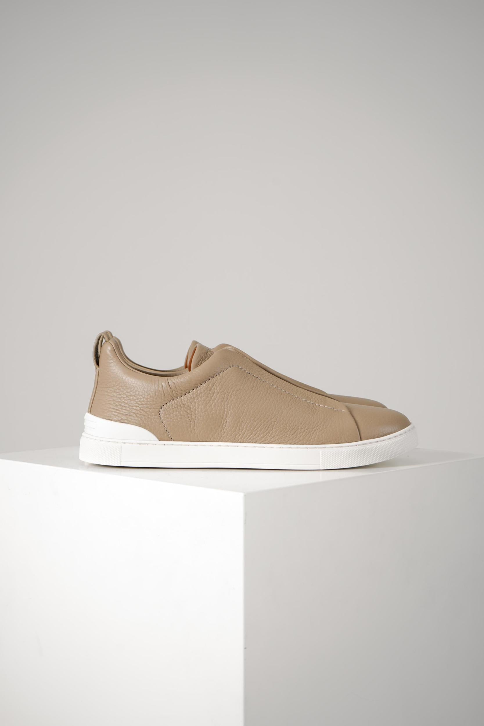 Zegna Triple Stitch Sneaker Beige